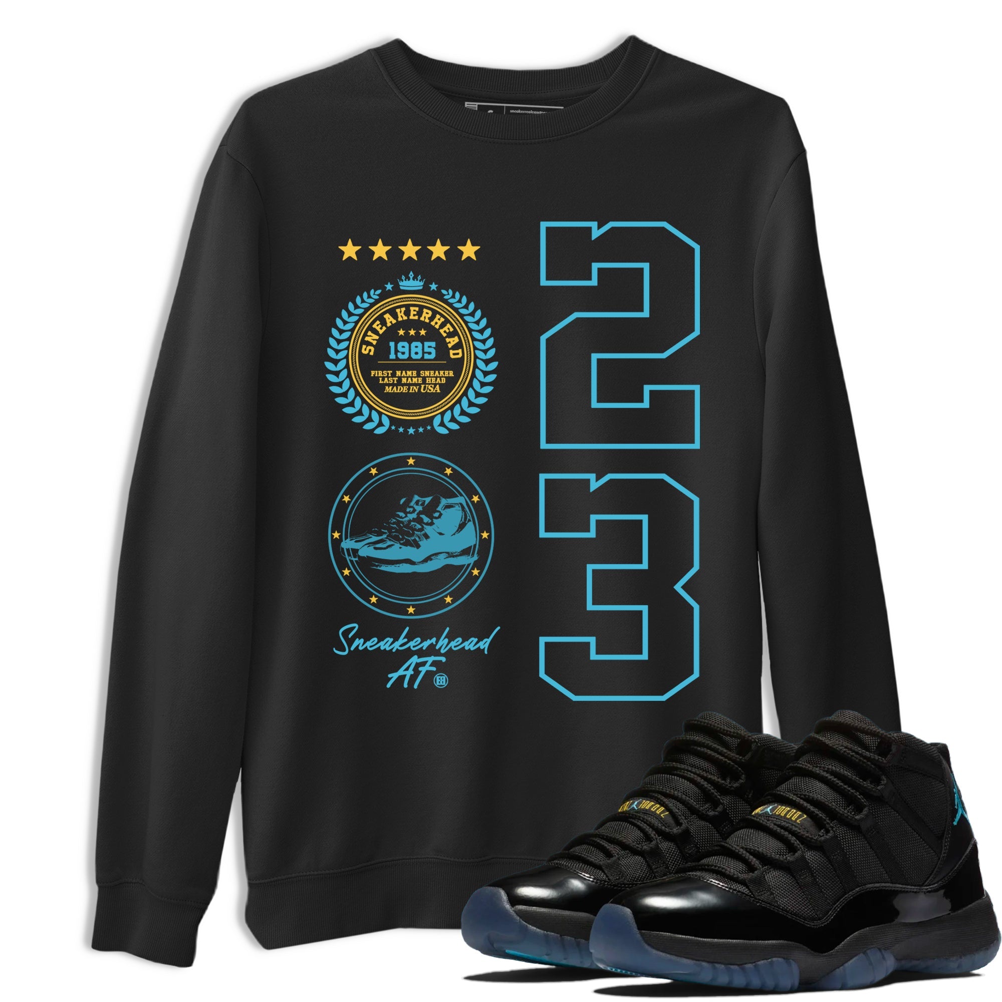 Sneaker Threads  Sneaker Tees To Match Air Jordan 11 Retro Gamma  Sneaker Emblem Graphic Tee Black 1. Perfect for Jordan releases 2025 colorways.