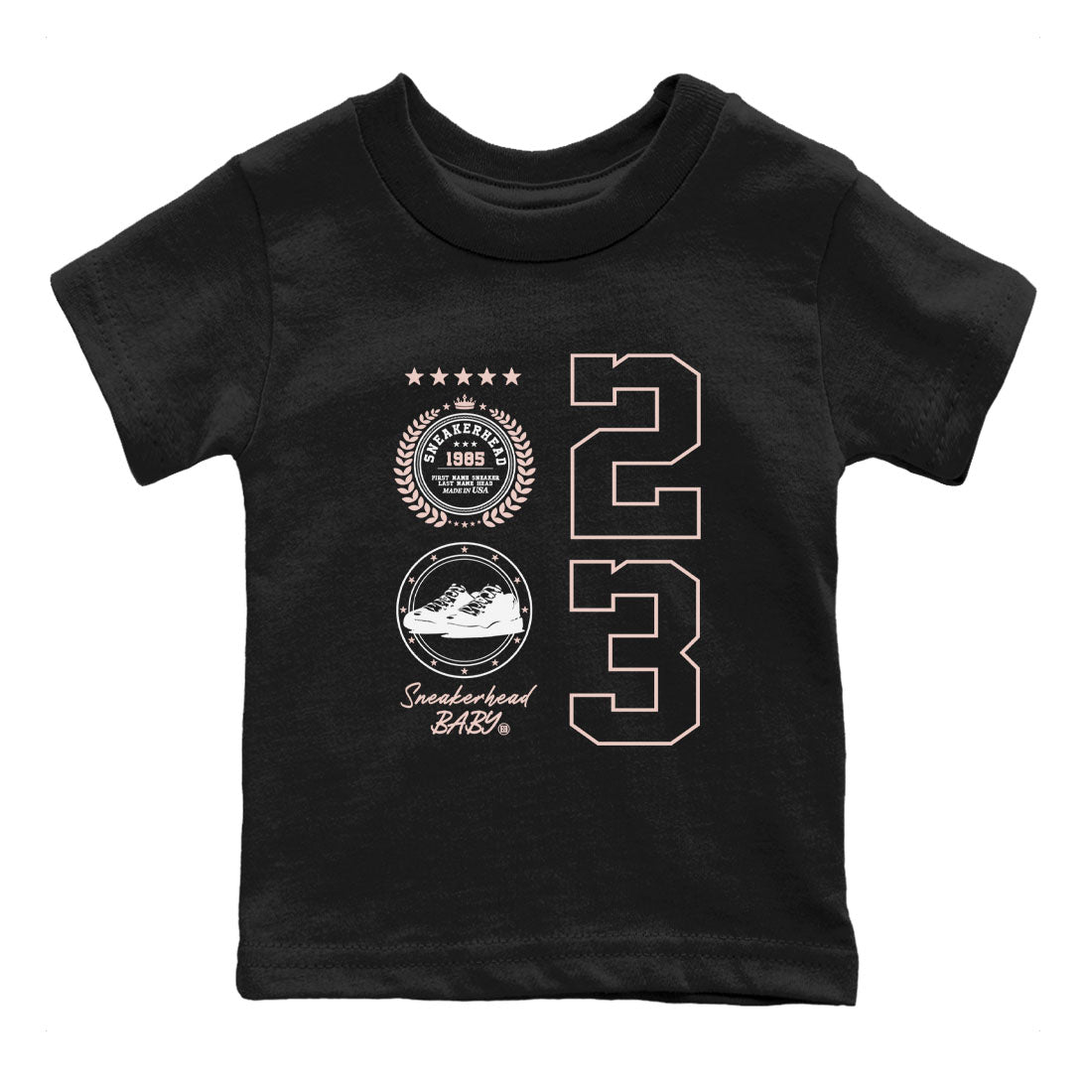 11s Legend Pink shirt to match jordans Sneaker Emblem sneaker tees Air Jordan 11 Legend Pink Drip Gear Zone baby toddler Black 2 cotton Shirt