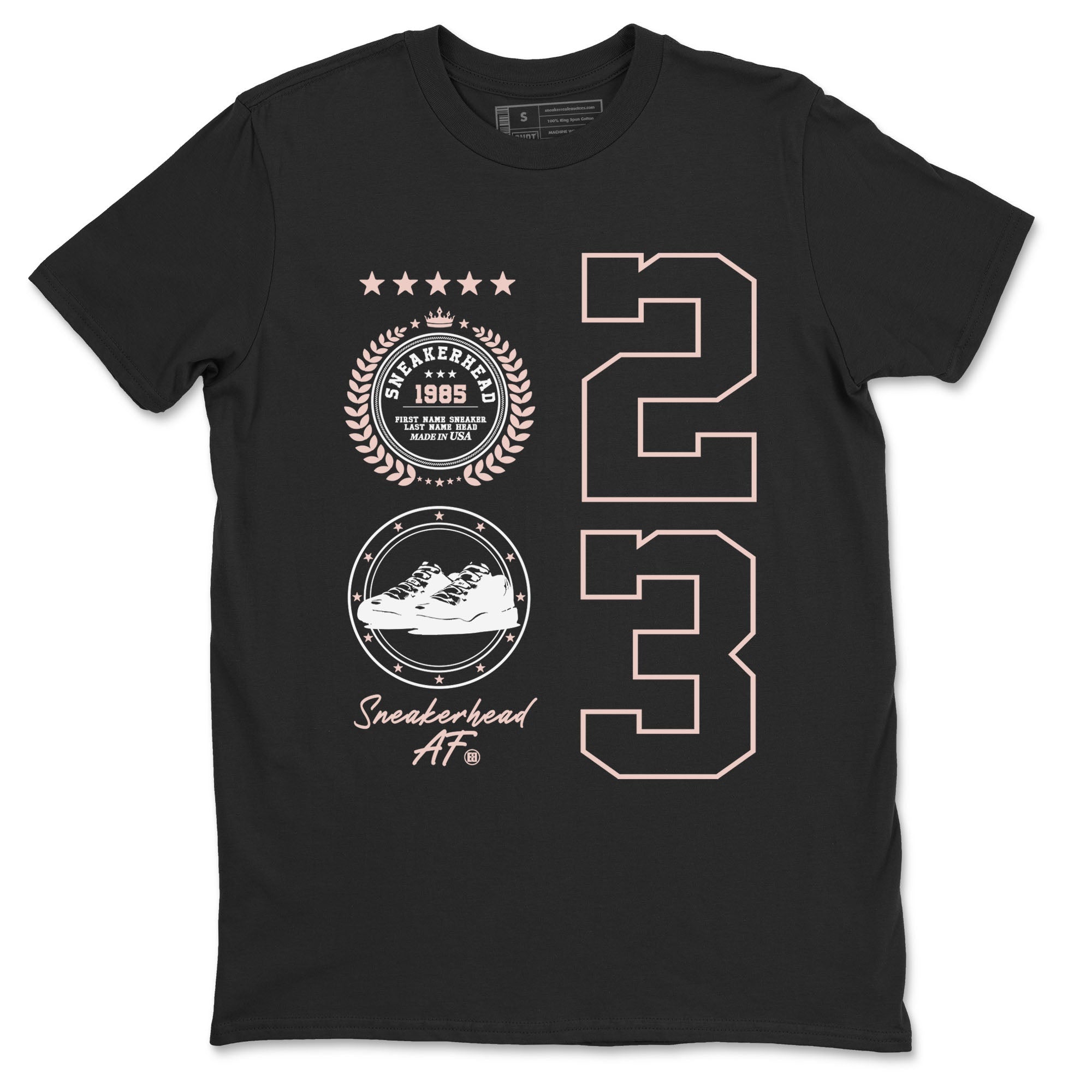 11s Legend Pink shirt to match jordans Sneaker Emblem sneaker tees Air Jordan 11 Legend Pink Drip Gear Zone unisex cotton Black 2 crew neck shirt
