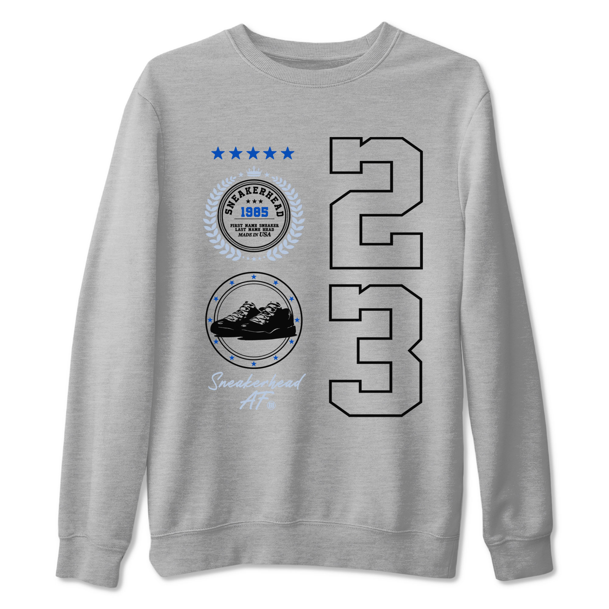 11s Space shirt to match jordans Sneaker Emblem sneaker tees Air Jordan 11 Space Drip Gear Zone unisex cotton Heather Grey 2 crew neck shirt