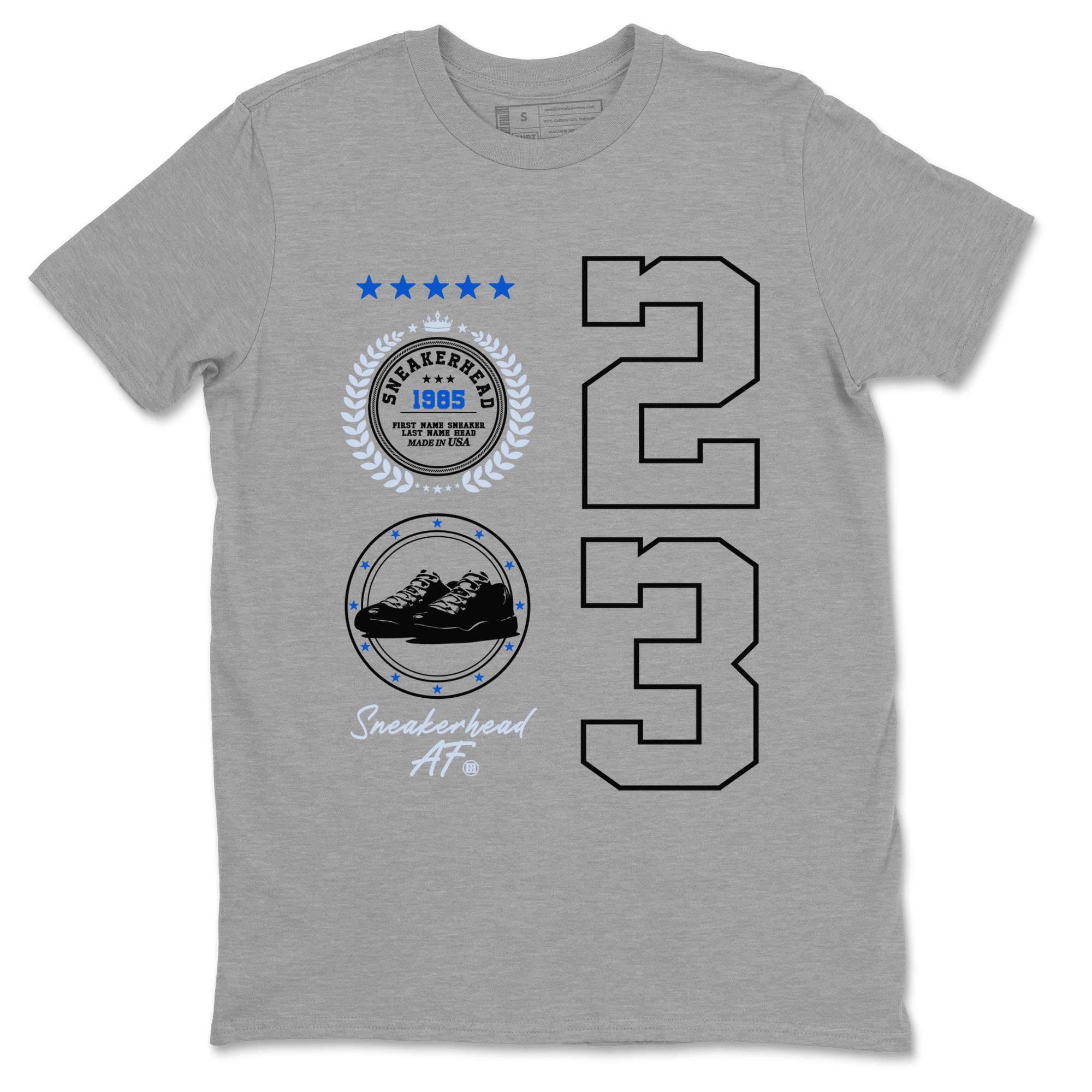 11s Space shirt to match jordans Sneaker Emblem sneaker tees Air Jordan 11 Space Drip Gear Zone unisex cotton Heather Grey 2 crew neck shirt