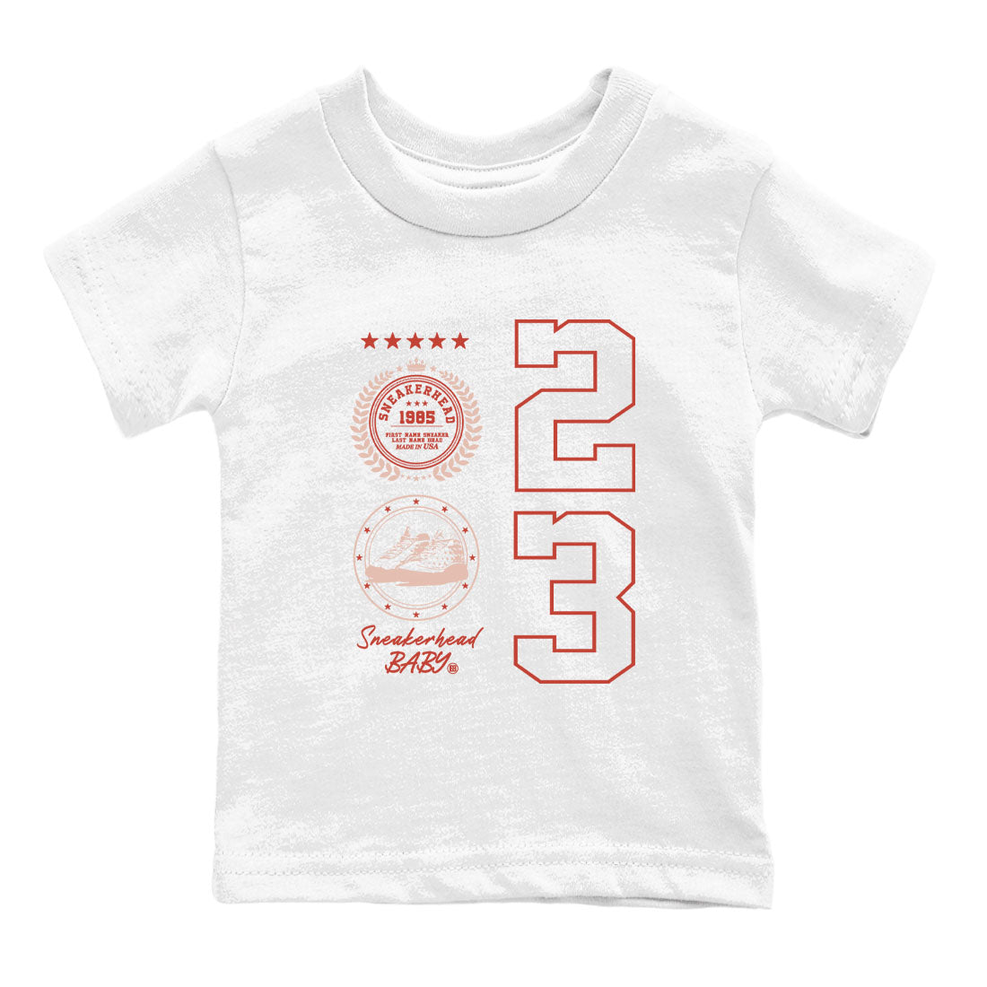 AJ13 Dune Red shirts to match jordans Sneaker Emblem sneaker match tees Air Jordan 13 Dune Red Drip Gear Zone streetwear brand Baby and Youth White 2 cotton tee