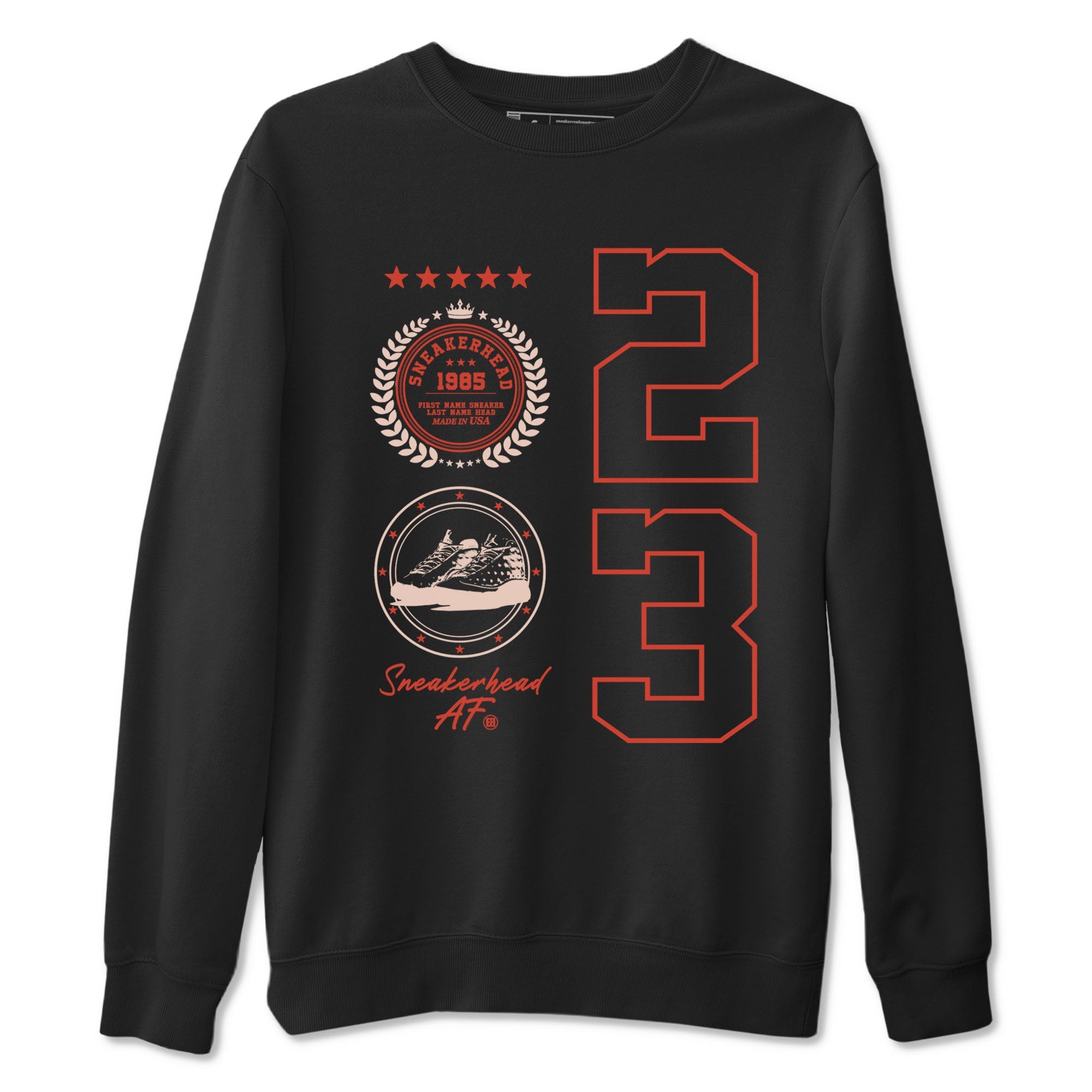 AJ13 Dune Red shirts to match jordans Sneaker Emblem sneaker match tees Air Jordan 13 Dune Red Drip Gear Zone streetwear brand Black 2 unisex cotton tee