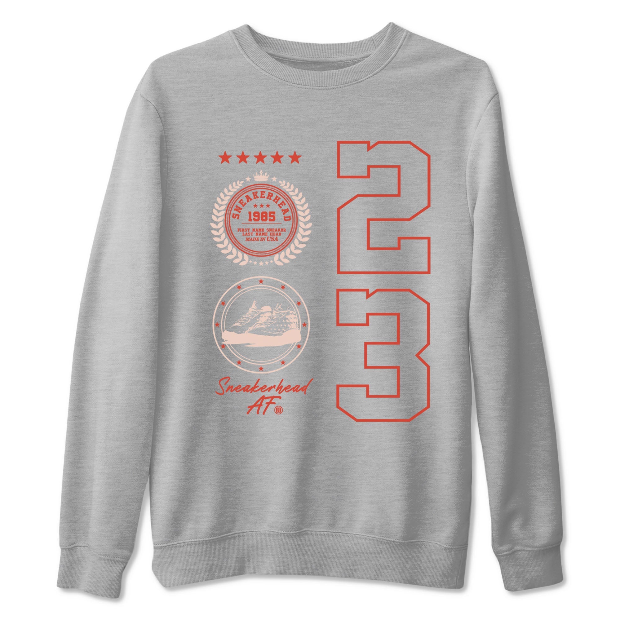 AJ13 Dune Red shirts to match jordans Sneaker Emblem sneaker match tees Air Jordan 13 Dune Red Drip Gear Zone streetwear brand Heather Grey 2 unisex cotton tee