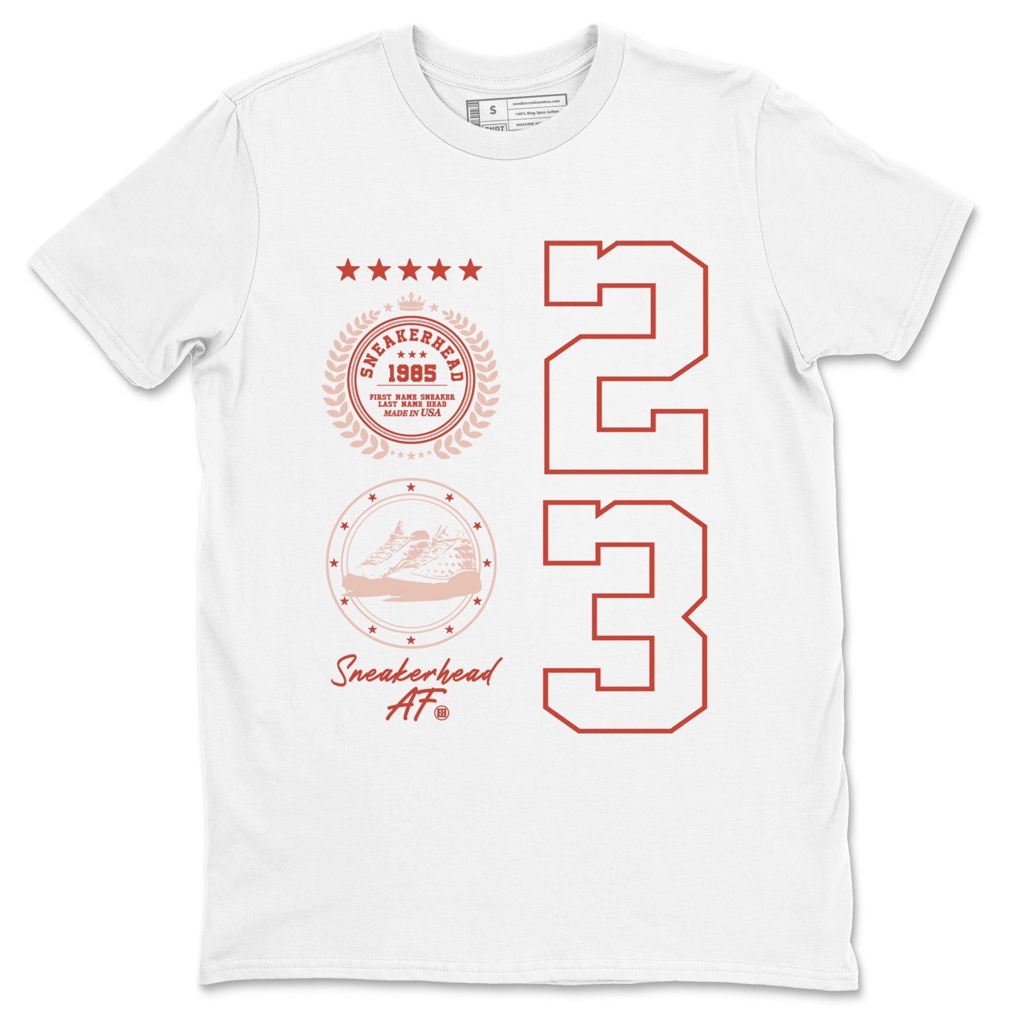 AJ13 Dune Red shirts to match jordans Sneaker Emblem sneaker match tees Air Jordan 13 Dune Red Drip Gear Zone streetwear brand White 2 unisex cotton tee
