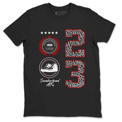 3s Black Cement shirts to match jordans Sneaker Emblem sneaker match tees Air Jordan 3 Retro Black Cement Drip Gear Zone unisex cotton Black 2 crew neck shirts