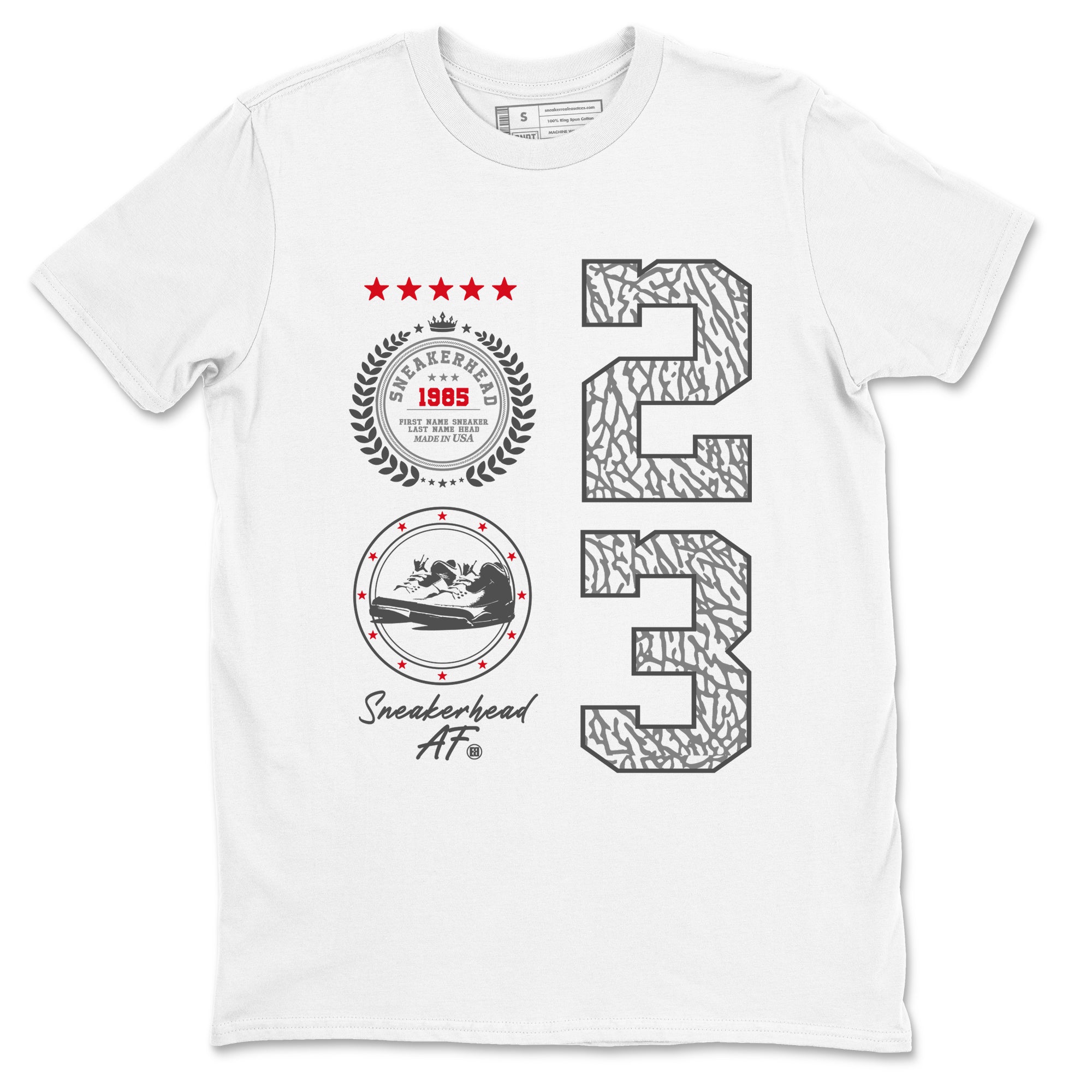 Air Jordan 3 Retro Cement Grey shirts to match jordans Sneaker Emblem sneaker match tees 3s Cement Grey Drip Gear Zone streetwear brand White 2 unisex cotton tee