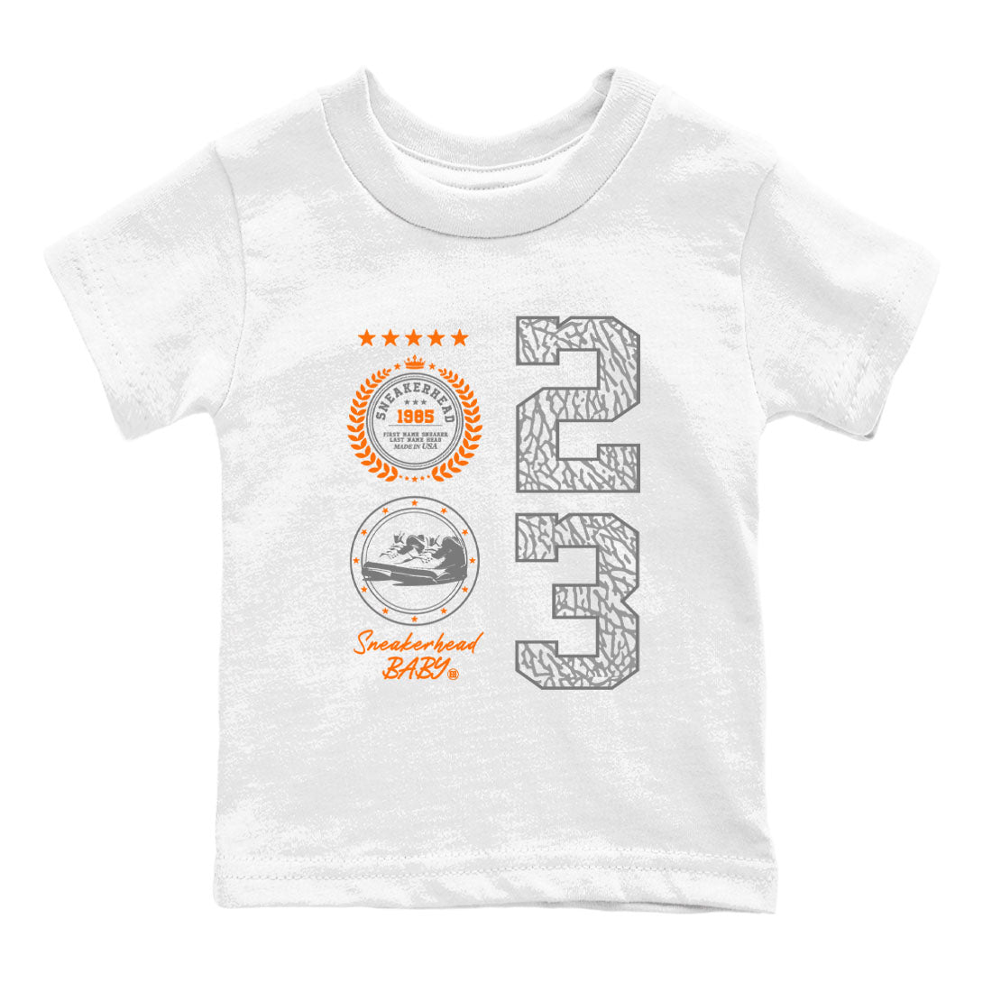 3s Georgia Peach shirt to match jordans Sneaker Emblem sneaker tees Air Jordan 3 Retro Georgia Peach Drip Gear Zone baby toddler White 2 cotton Shirt