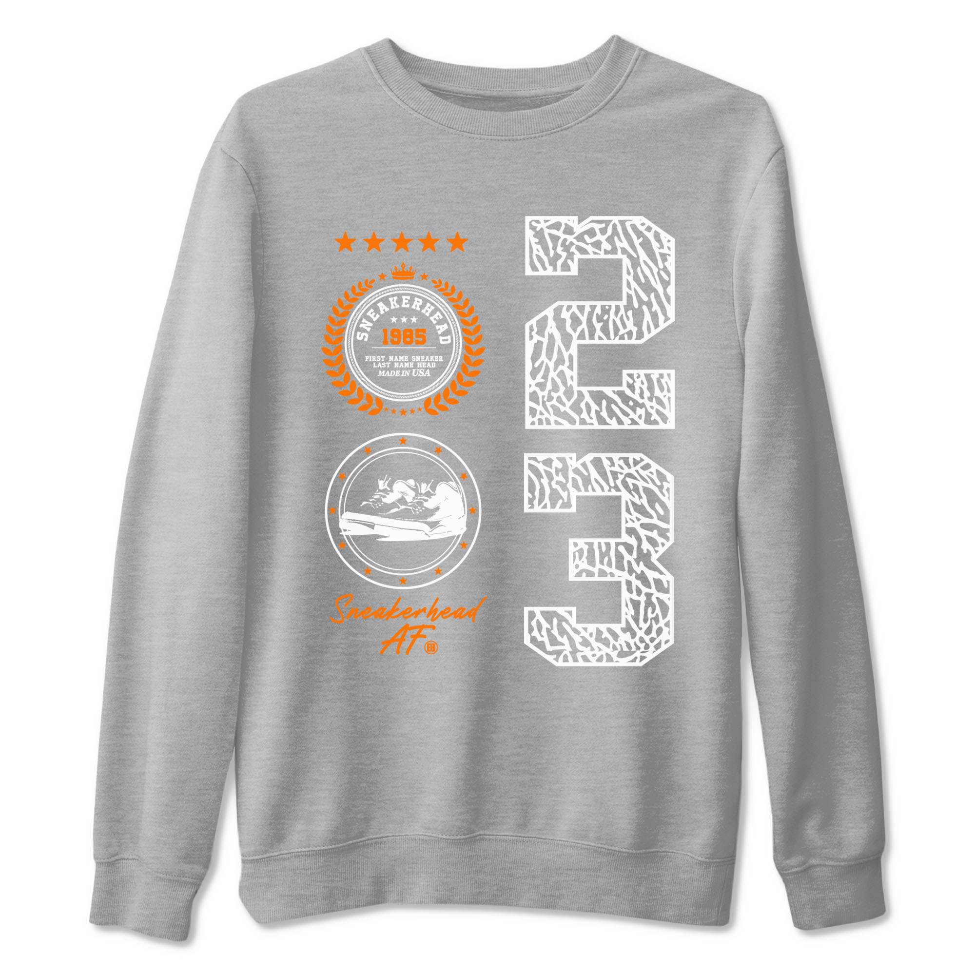 3s Georgia Peach shirt to match jordans Sneaker Emblem sneaker tees Air Jordan 3 Retro Georgia Peach Drip Gear Zone unisex cotton Heather Grey 2 crew neck shirt
