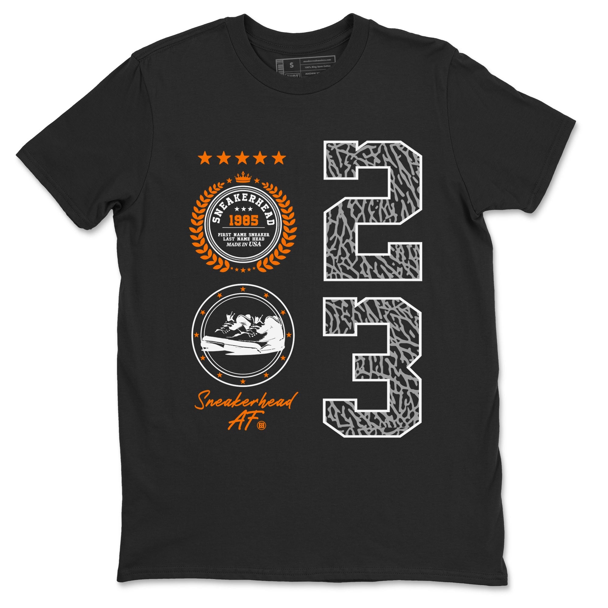 3s Georgia Peach shirt to match jordans Sneaker Emblem sneaker tees Air Jordan 3 Retro Georgia Peach Drip Gear Zone unisex cotton Black 1 crew neck shirt