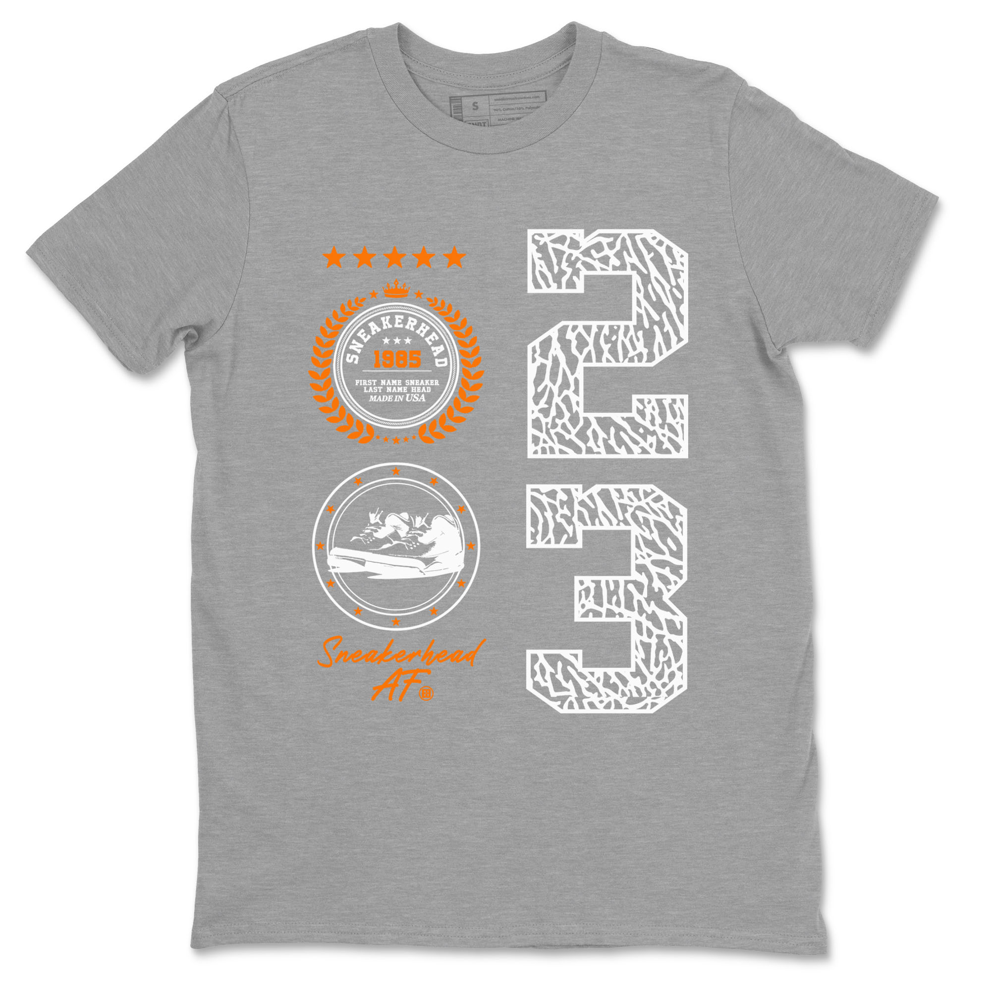 3s Georgia Peach shirt to match jordans Sneaker Emblem sneaker tees Air Jordan 3 Retro Georgia Peach Drip Gear Zone unisex cotton Heather Grey 2 crew neck shirt