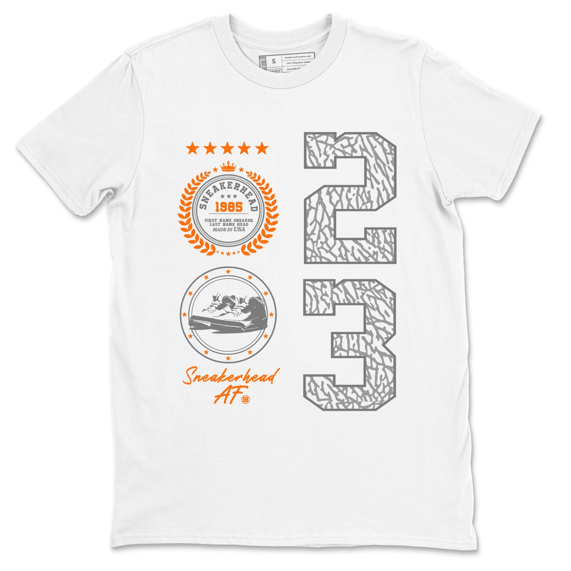 3s Georgia Peach shirt to match jordans Sneaker Emblem sneaker tees Air Jordan 3 Retro Georgia Peach Drip Gear Zone unisex cotton White 2 crew neck shirt