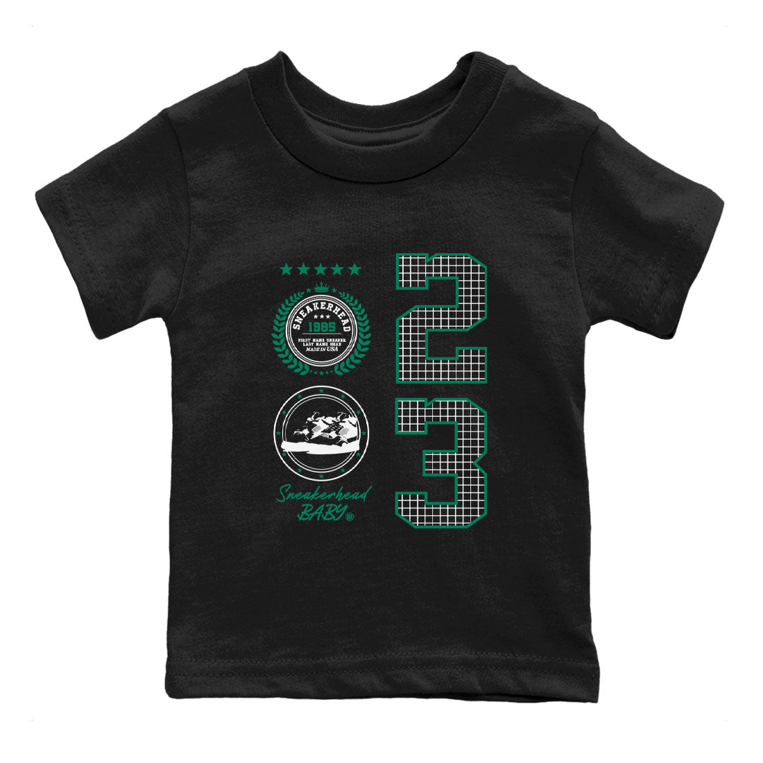 4s Oxidized Green shirts to match jordans Sneaker Emblem sneaker match tees Air Jordan 4 Oxidized Green Drip Gear Zone streetwear brand Baby and Youth Black 2 cotton tee