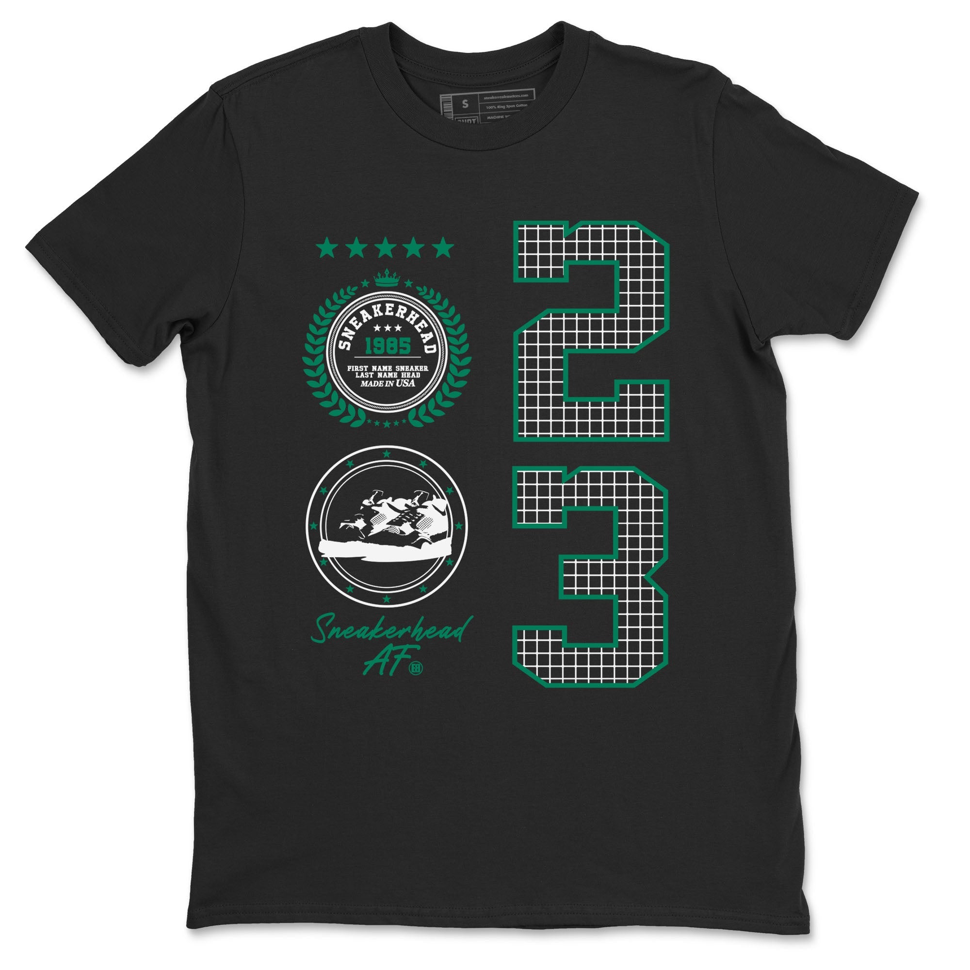 4s Oxidized Green shirts to match jordans Sneaker Emblem sneaker match tees Air Jordan 4 Oxidized Green Drip Gear Zone streetwear brand Black 2 unisex cotton tee