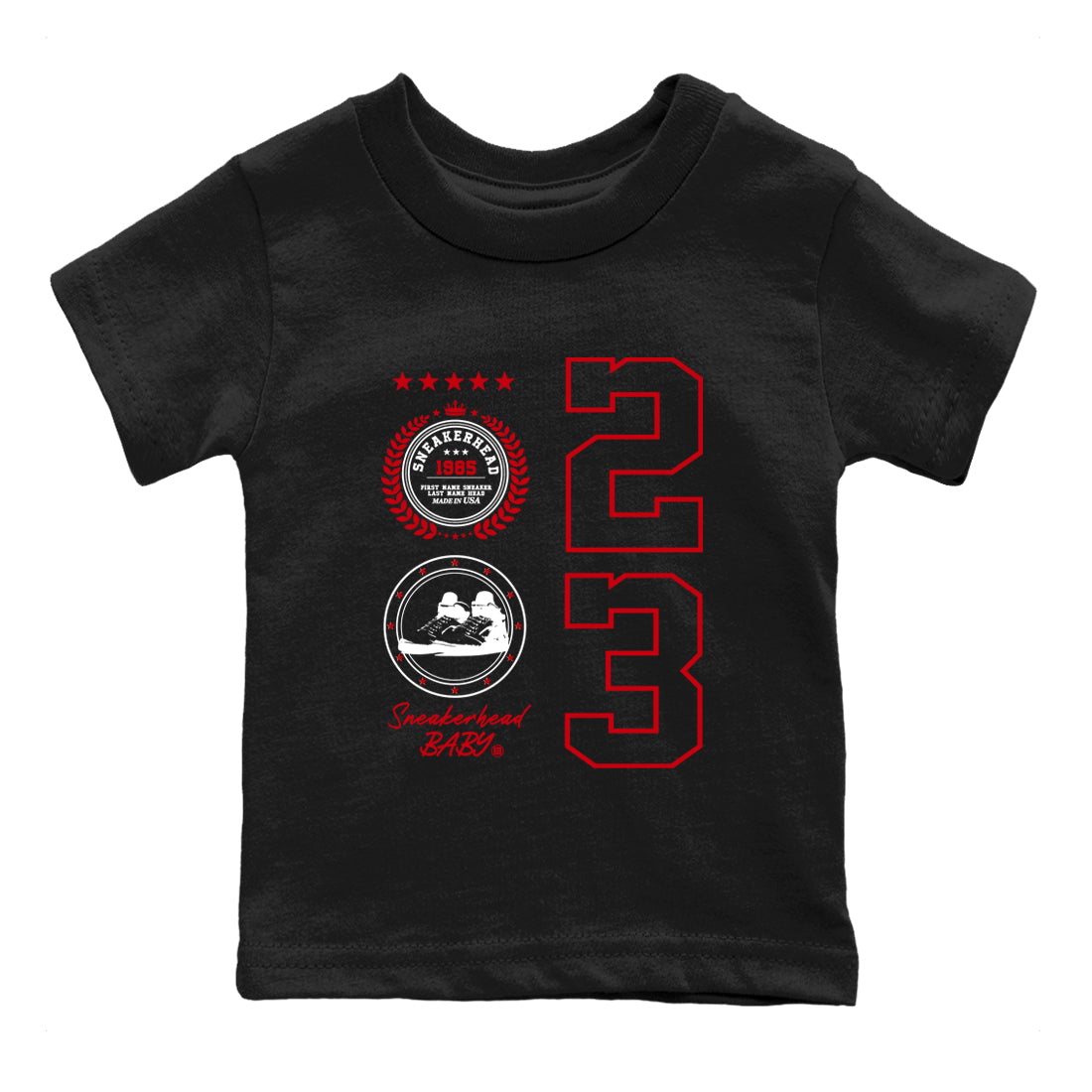 5s Fire Red Sneaker match tees  Sneaker Tees To Match Jordan 5 Retro Fire Red Sneakers  Sneaker Emblem Kids Graphic T-Shirt Black 2