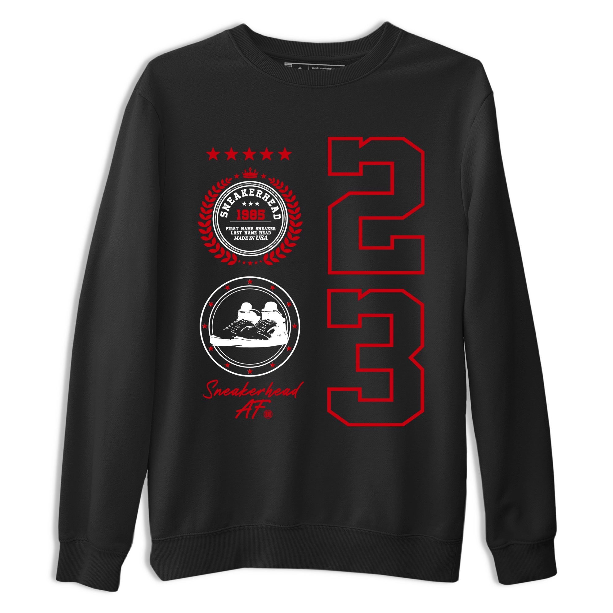 5s Fire Red Sneaker match tees  Sneaker Tees To Match Jordan 5 Retro Fire Red Sneakers  Sneaker Emblem Graphic Tee Black 2