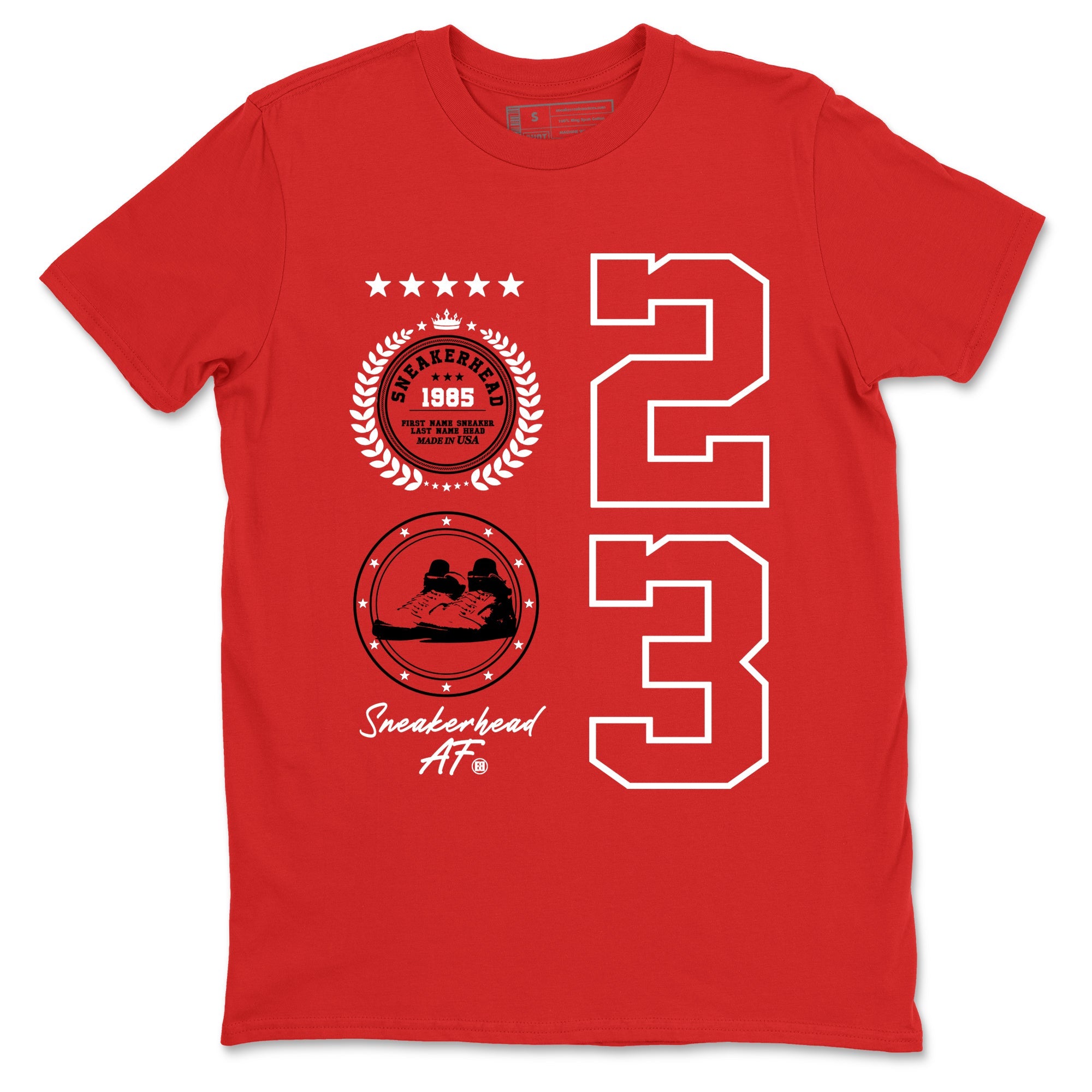 5s Fire Red Sneaker match tees  Sneaker Tees To Match Jordan 5 Retro Fire Red Sneakers  Sneaker Emblem Graphic Tee Red 2