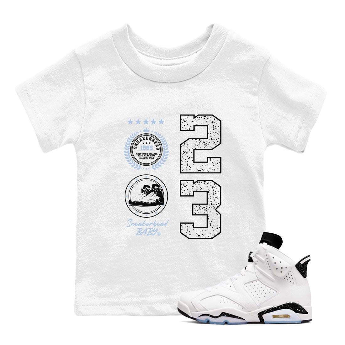 6s Reverse Cookies shirt to match jordans Sneaker Emblem sneaker tees Air Jordan 6 Reverse Cookies Drip Gear Zone baby toddler White 1 cotton Shirt