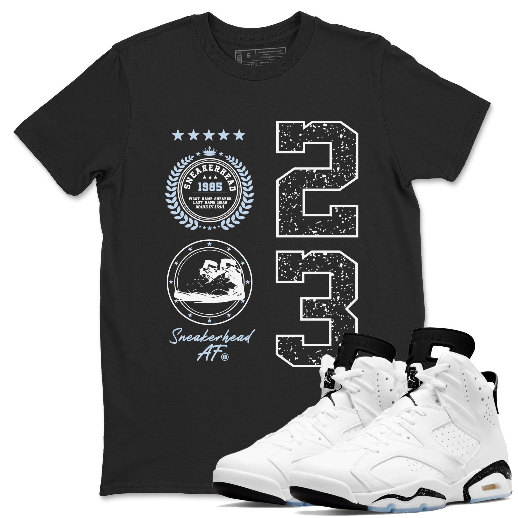 6s White Black shirt to match jordans Sneaker Emblem sneaker tees Air Jordan 6 White Black Drip Gear Zone unisex cotton Black 1 crew neck shirt