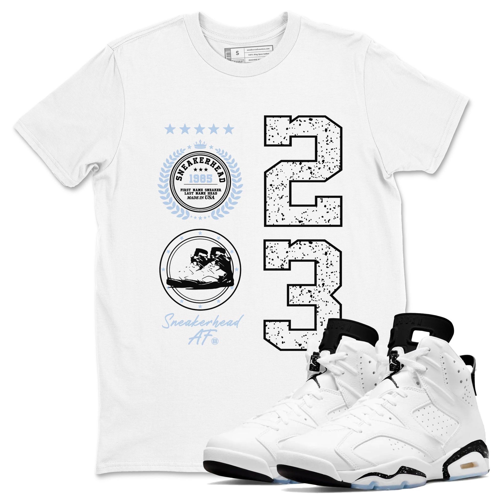 6s Reverse Cookies shirt to match jordans Sneaker Emblem sneaker tees Air Jordan 6 Reverse Cookies Drip Gear Zone unisex cotton White 1 crew neck shirt