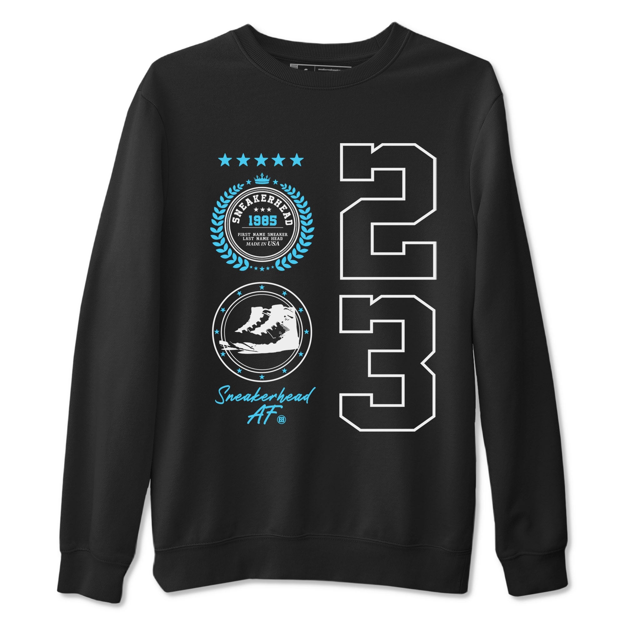 9s Powder Blue shirt to match jordans Sneaker Emblem sneaker tees Air Jordan 9 Powder Blue Drip Gear Zone unisex cotton Black 2 crew neck shirt