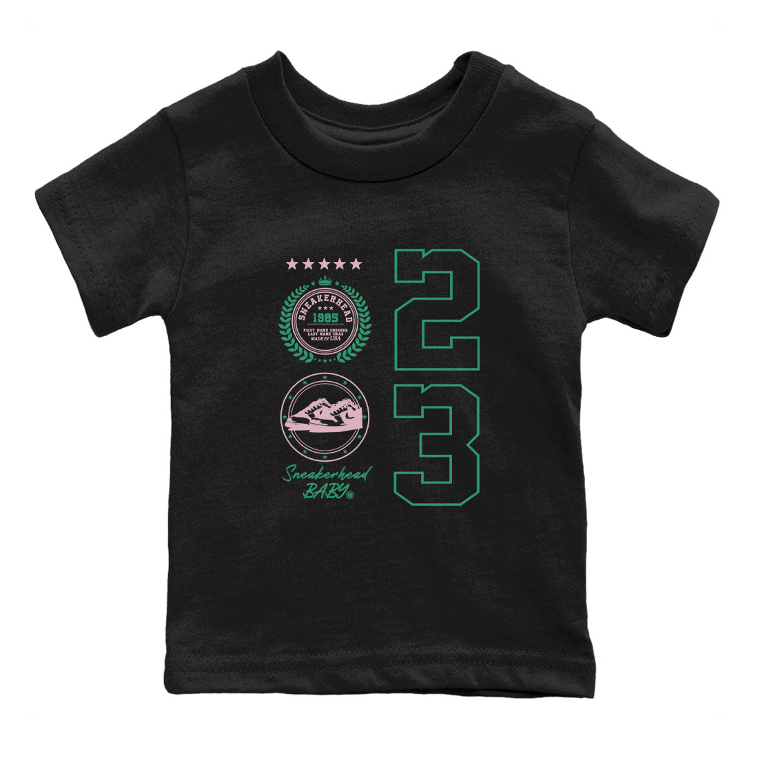 Dunk Low Medium Soft Pink Malachite shirt to match jordans Sneaker Emblem sneaker tees Dunks Medium Soft Pink Malachite Streetwear Brand Drip Gear Zone baby toddler Black 2 cotton Shirt
