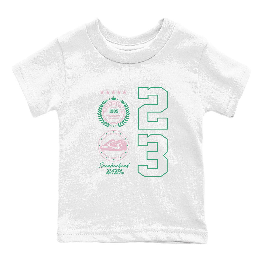 Dunk Low Medium Soft Pink Malachite shirt to match jordans Sneaker Emblem sneaker tees Dunks Medium Soft Pink Malachite Streetwear Brand Drip Gear Zone baby toddler White 2 cotton Shirt