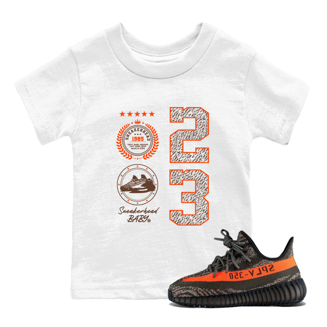 Yeezy 350 Carbon Beluga shirts to match jordans Sneaker Emblem sneaker match tees Yeezy 350 Carbon Beluga match shoes to clothes Drip Gear Zone Youth Baby White 1 tee