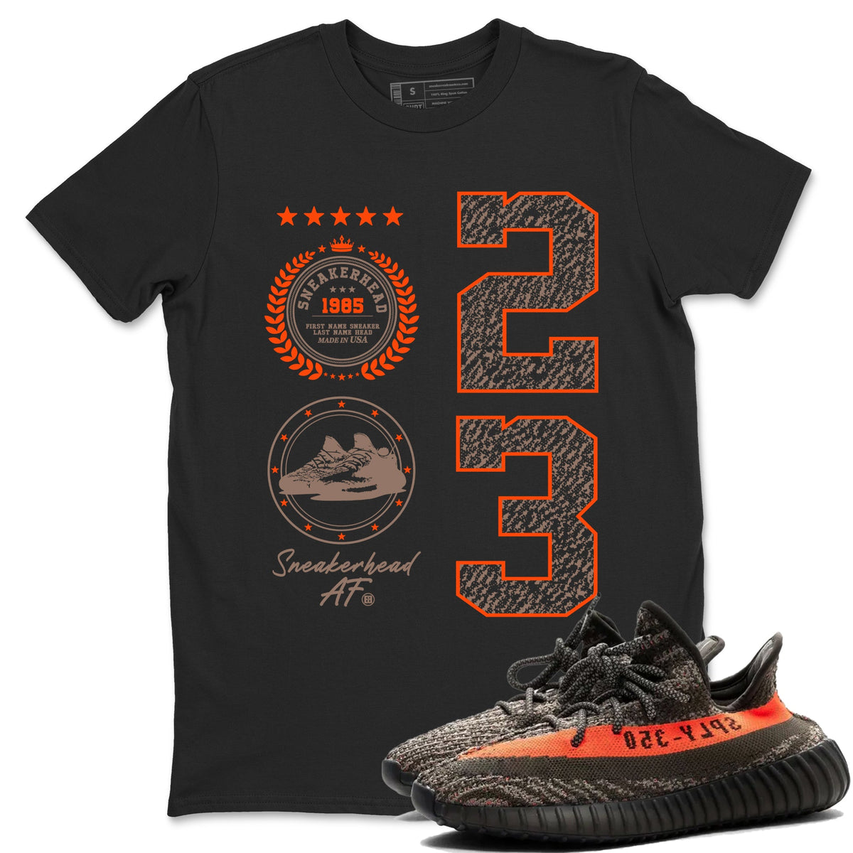 Yeezy 350 Carbon Beluga shirts to match jordans Sneaker Emblem sneaker match tees Yeezy 350 Carbon Beluga match shoes to clothes Drip Gear Zone unisex cotton Black 1 shirts