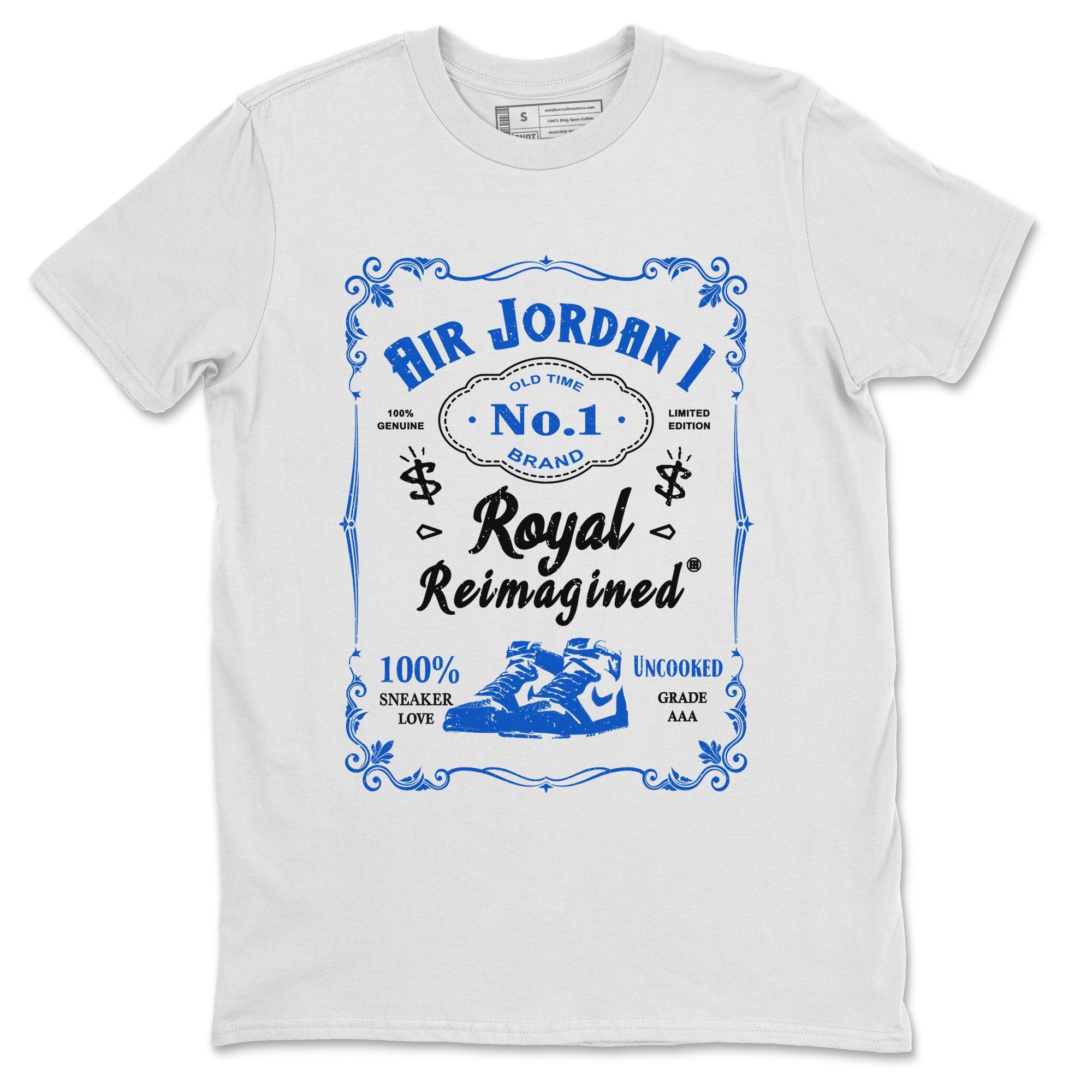 Jordan 1 High OG Royal Reimagined shirt to match jordans Sneaker Label sneaker tees Air Jordan 1 Royal Reimagined Drip Gear Zone Unisex White 2 T-Shirt