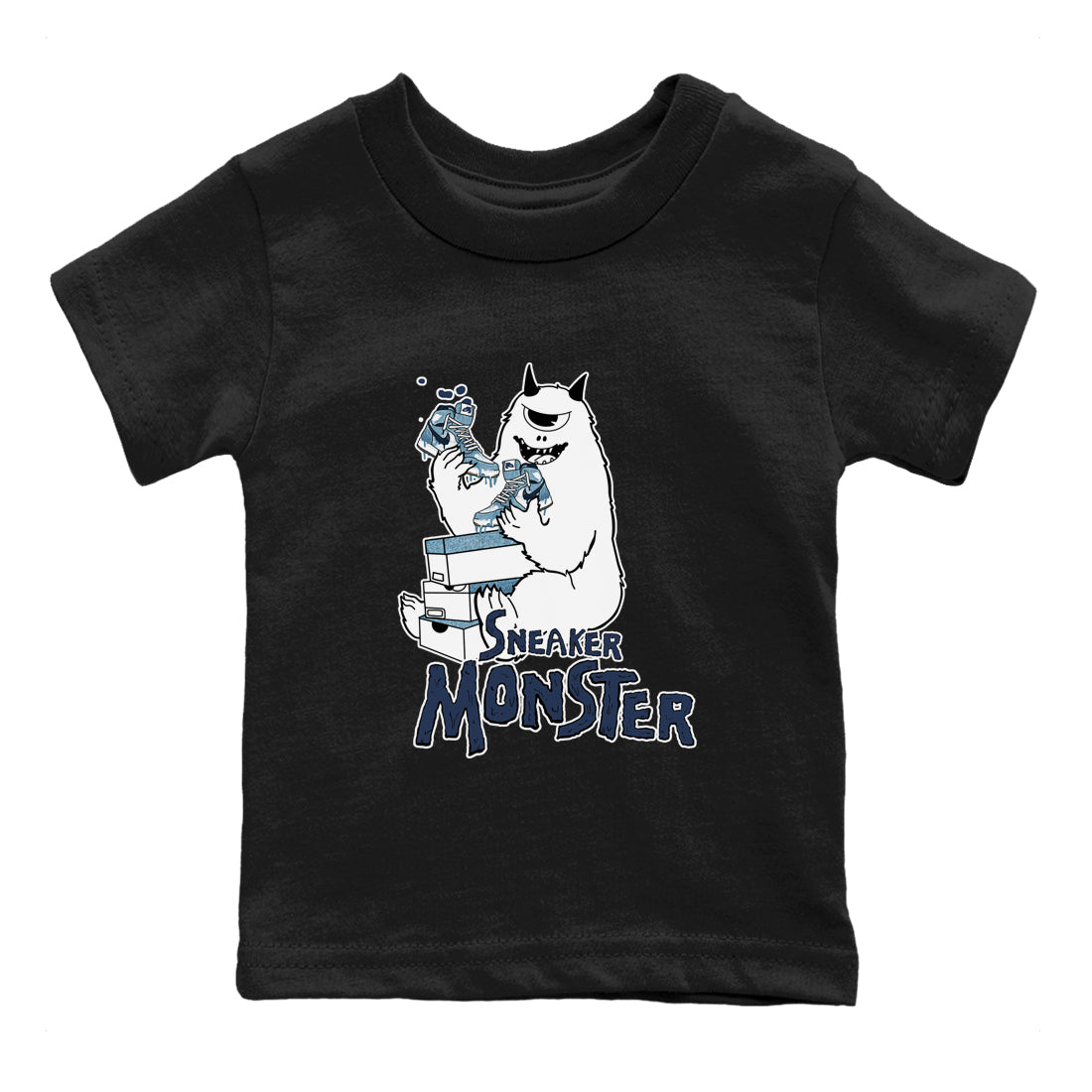 1s Denim shirts to match jordans Sneaker Monster sneaker match tees Air Jordan 1 Denim Drip Gear Zone streetwear brand Baby and Youth Black 2 cotton tee