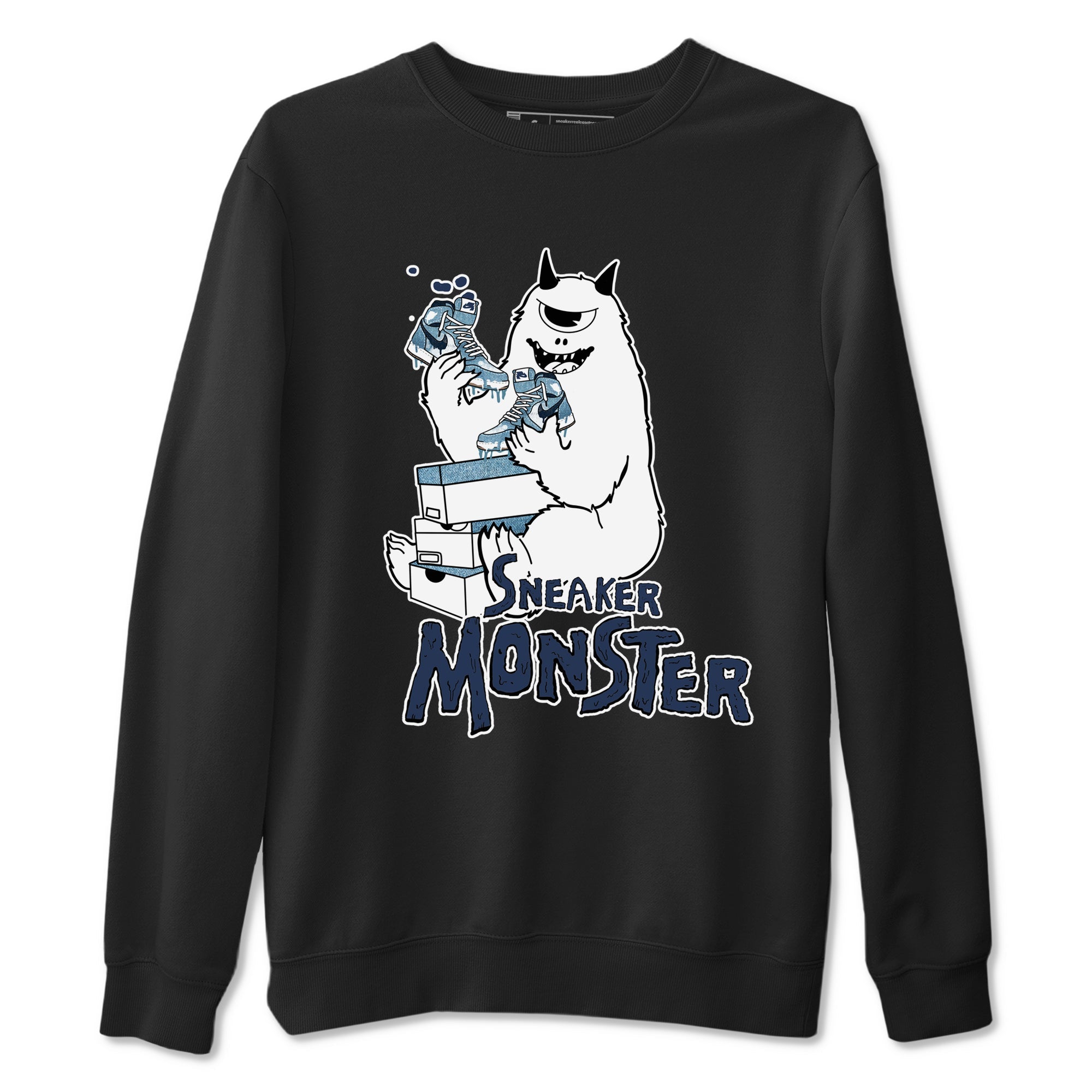 1s Denim shirts to match jordans Sneaker Monster sneaker match tees Air Jordan 1 Denim Drip Gear Zone streetwear brand Black 2 unisex cotton tee