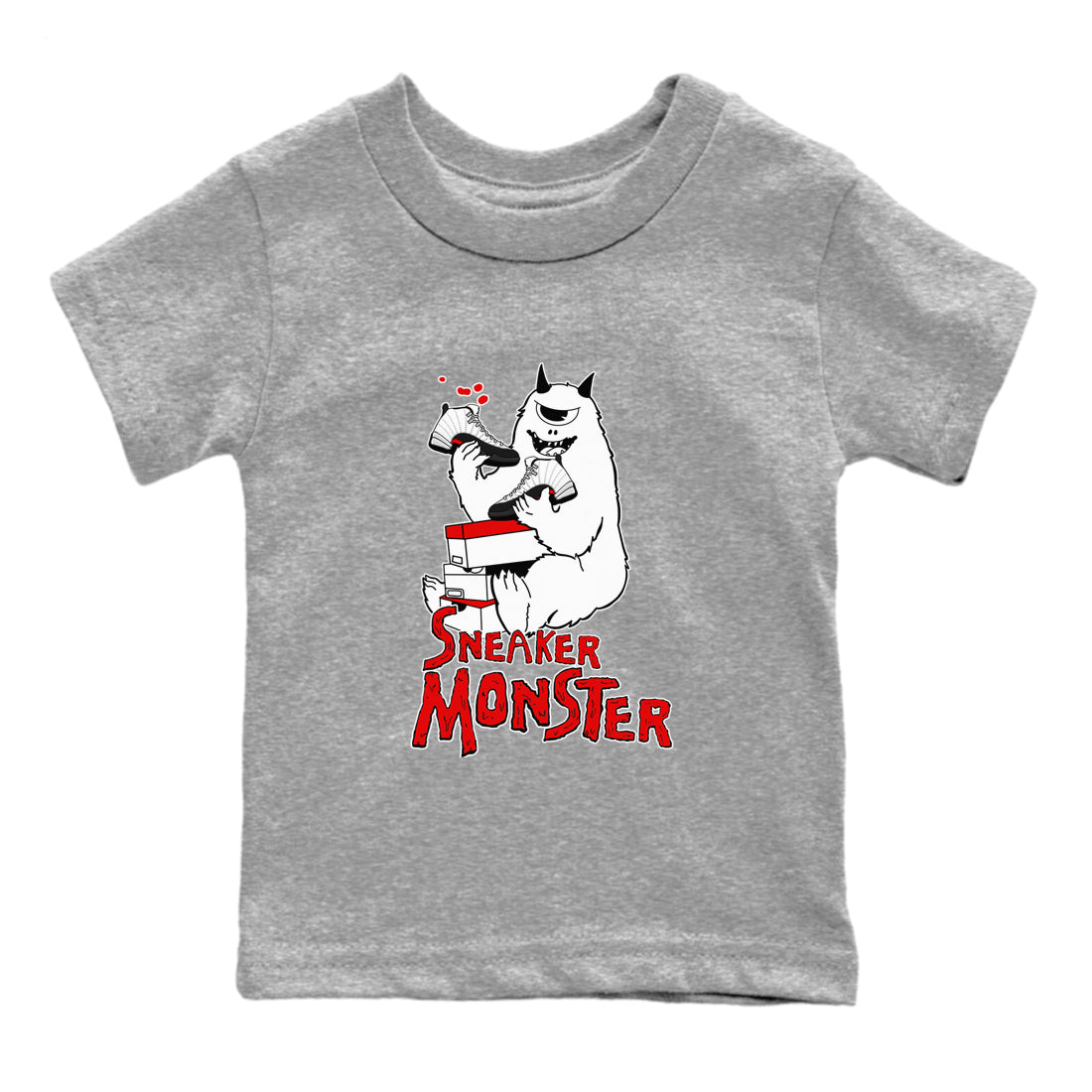 Air Jordan 12 Retro Taxi Flip shirts to match jordans Sneaker Monster sneaker match tees 12s Red Taxi Drip Gear Zone baby toddler Heather Grey 2 cotton Shirt