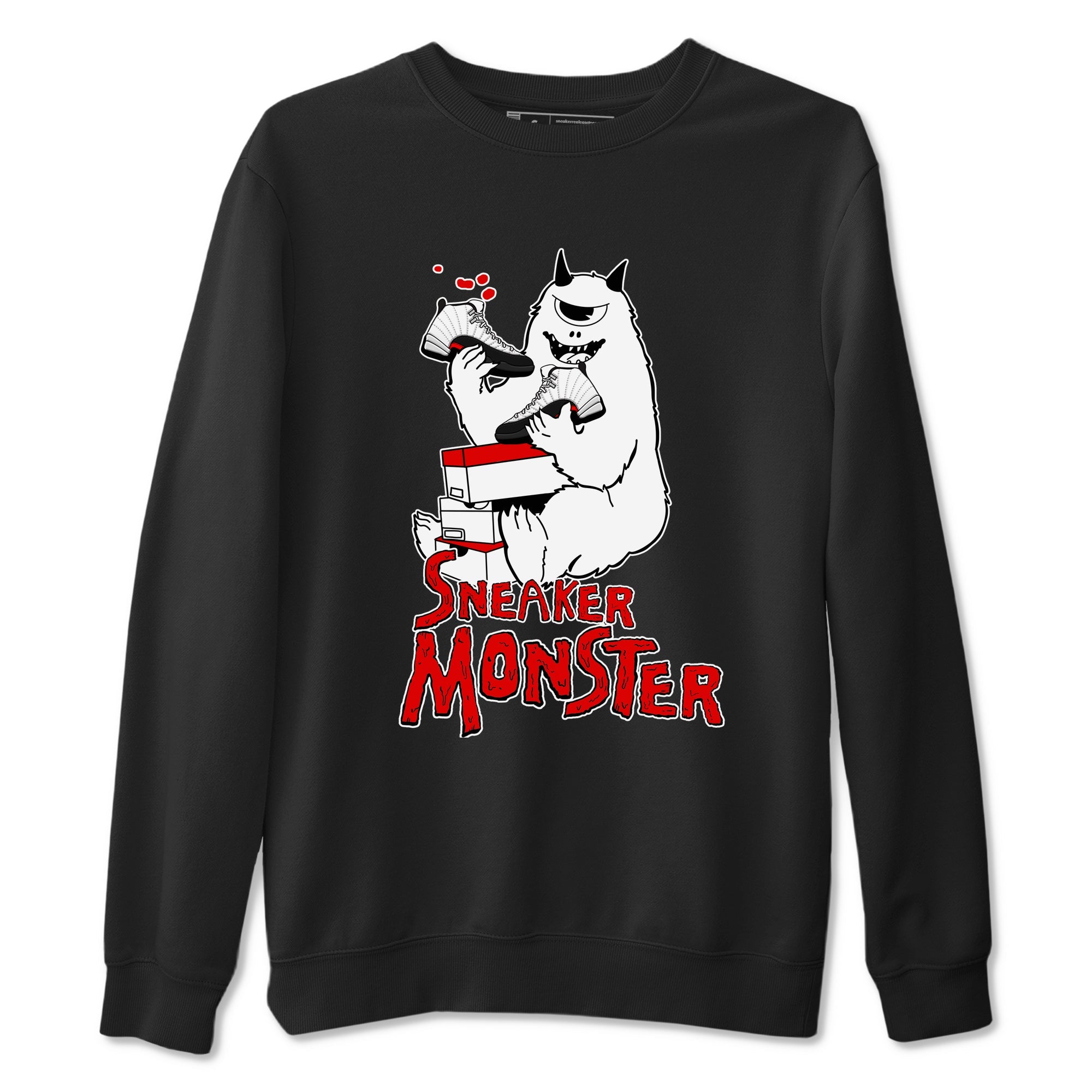 Air Jordan 12 Retro Taxi Flip shirts to match jordans Sneaker Monster sneaker match tees 12s Red Taxi Drip Gear Zone unisex cotton Black 2 crew neck shirt