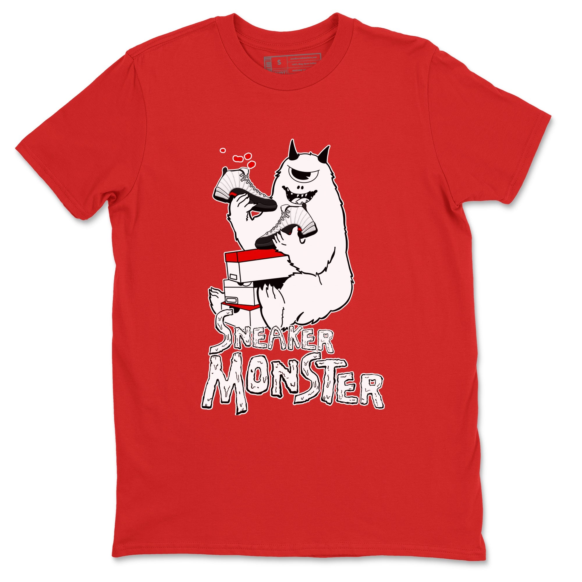 Air Jordan 12 Retro Taxi Flip shirts to match jordans Sneaker Monster sneaker match tees 12s Red Taxi Drip Gear Zone unisex cotton Red 2 crew neck shirt