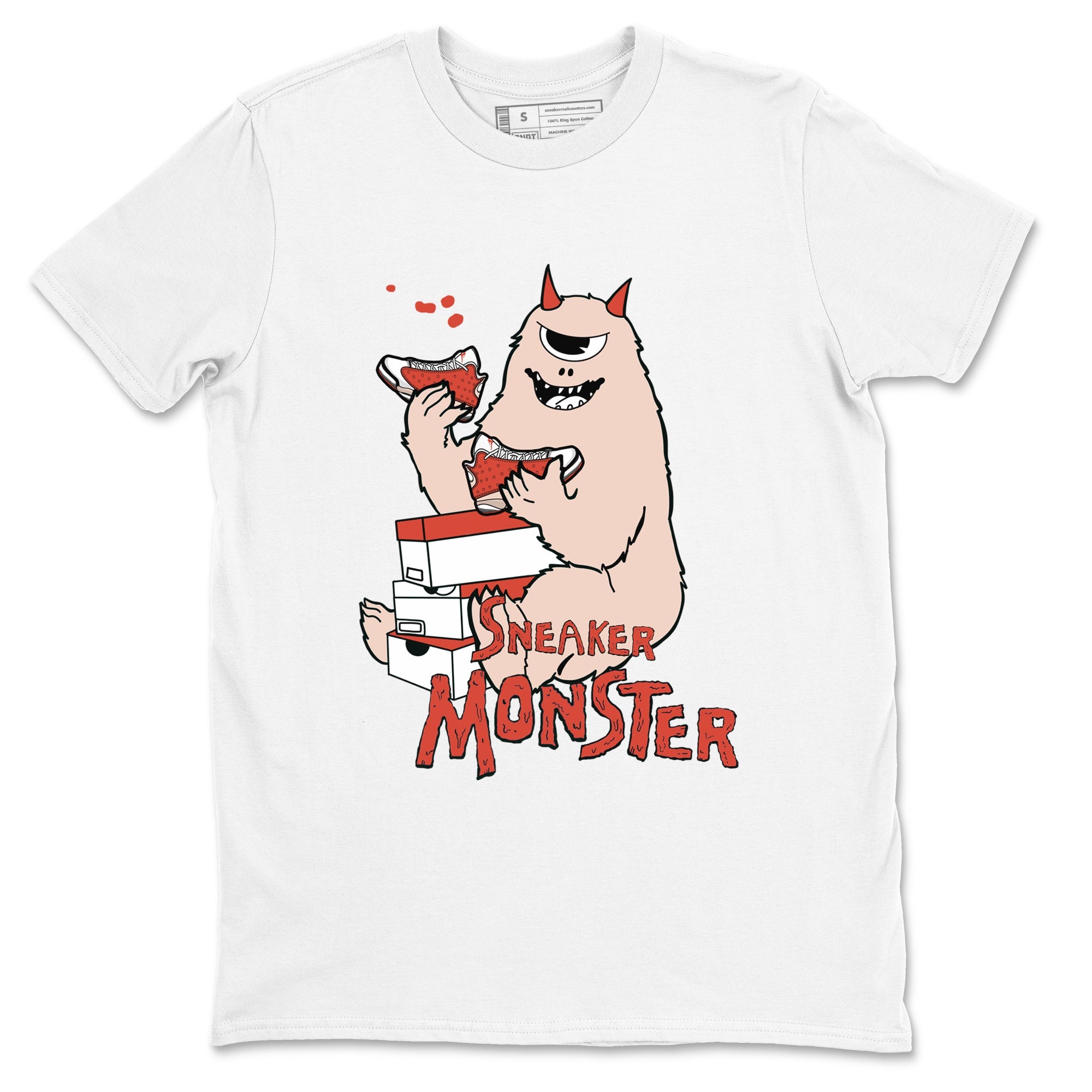 13s Dune Red shirts to match jordans Sneaker Monster sneaker match tees Air Jordan 13 Dune Red Drip Gear Zone streetwear brand White 2 unisex cotton tee