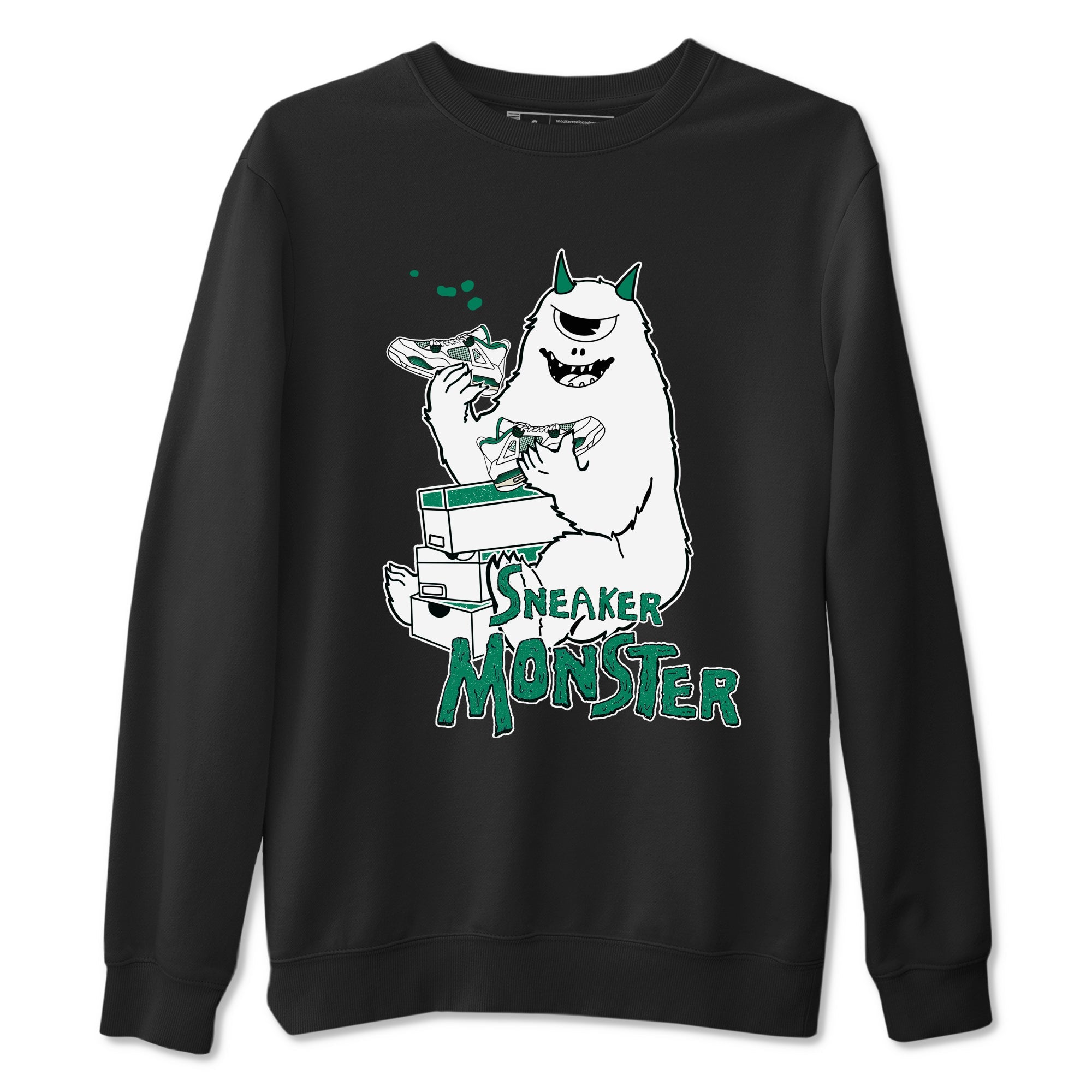 4s Oxidized Green shirts to match jordans Sneaker Monster sneaker match tees Air Jordan 4 Oxidized Green Drip Gear Zone streetwear brand Black 2 unisex cotton tee