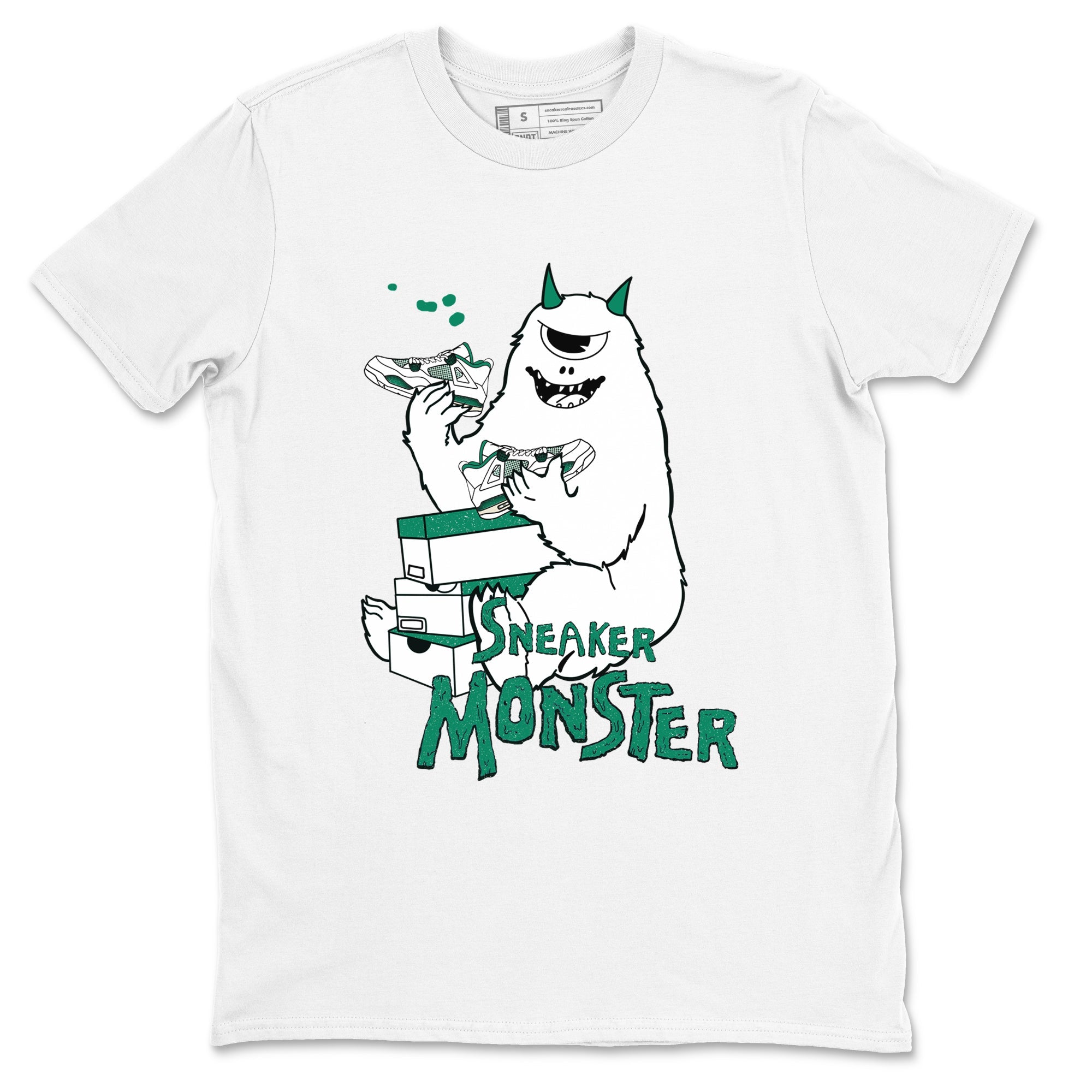 4s Oxidized Green shirts to match jordans Sneaker Monster sneaker match tees Air Jordan 4 Oxidized Green Drip Gear Zone streetwear brand White 2 unisex cotton tee