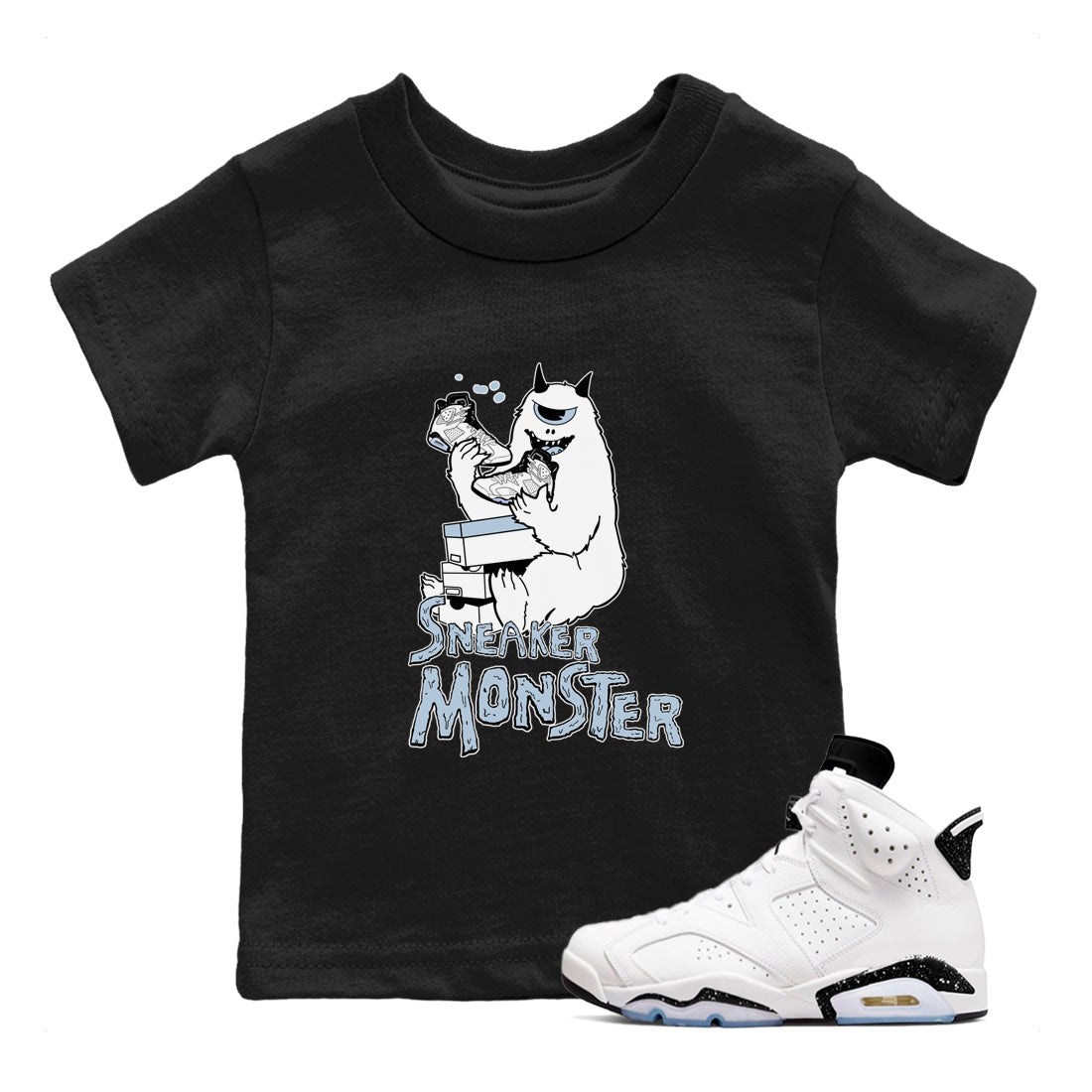 Air Jordan 6 White Black shirts to match jordans Sneaker Monster sneaker match tees Air Jordan 6 White Black Drip Gear Zone baby toddler Black 1 cotton Shirt