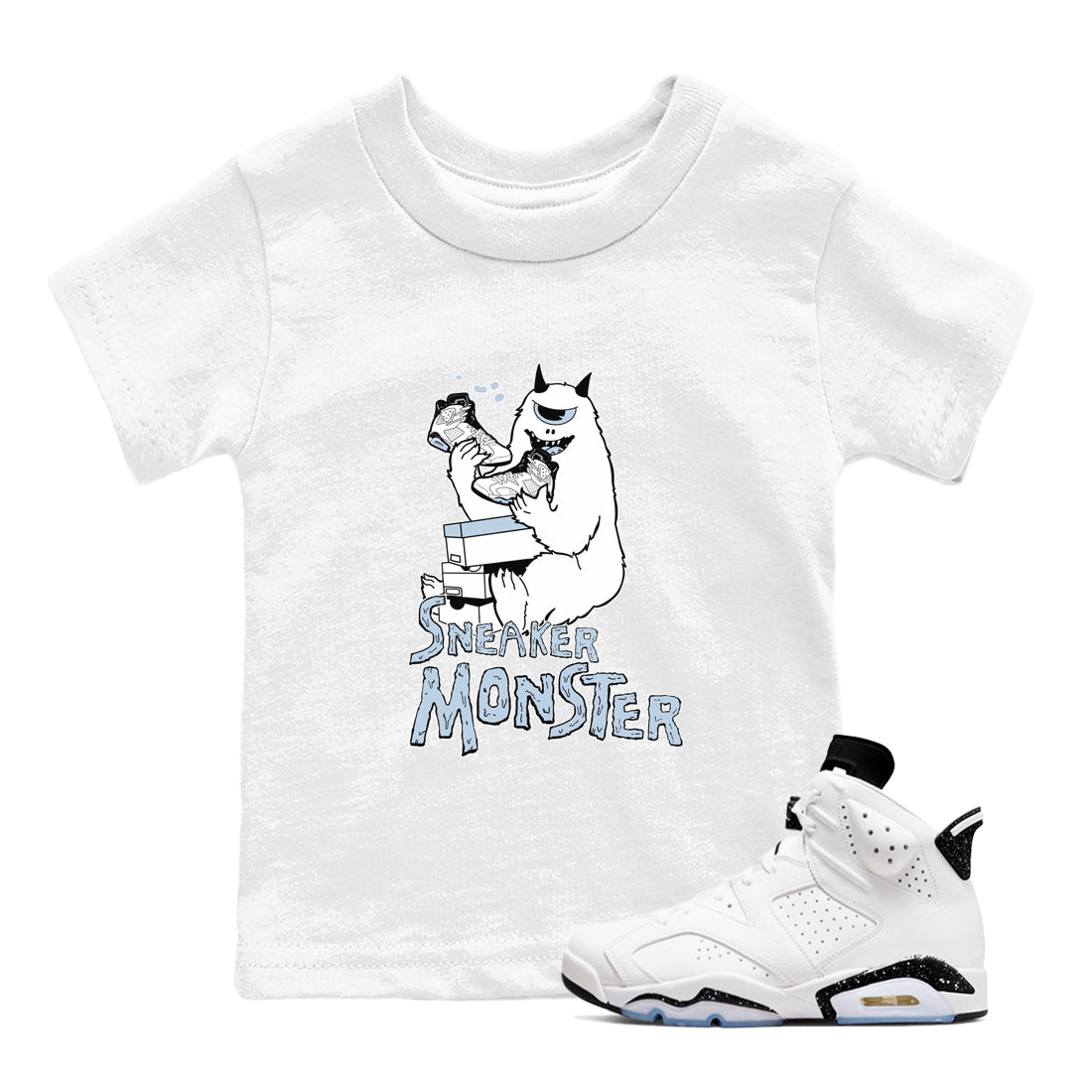 Air Jordan 6 Reverse Cookies shirts to match jordans Sneaker Monster sneaker match tees Air Jordan 6 Reverse Cookies Drip Gear Zone baby toddler White 1 cotton Shirt
