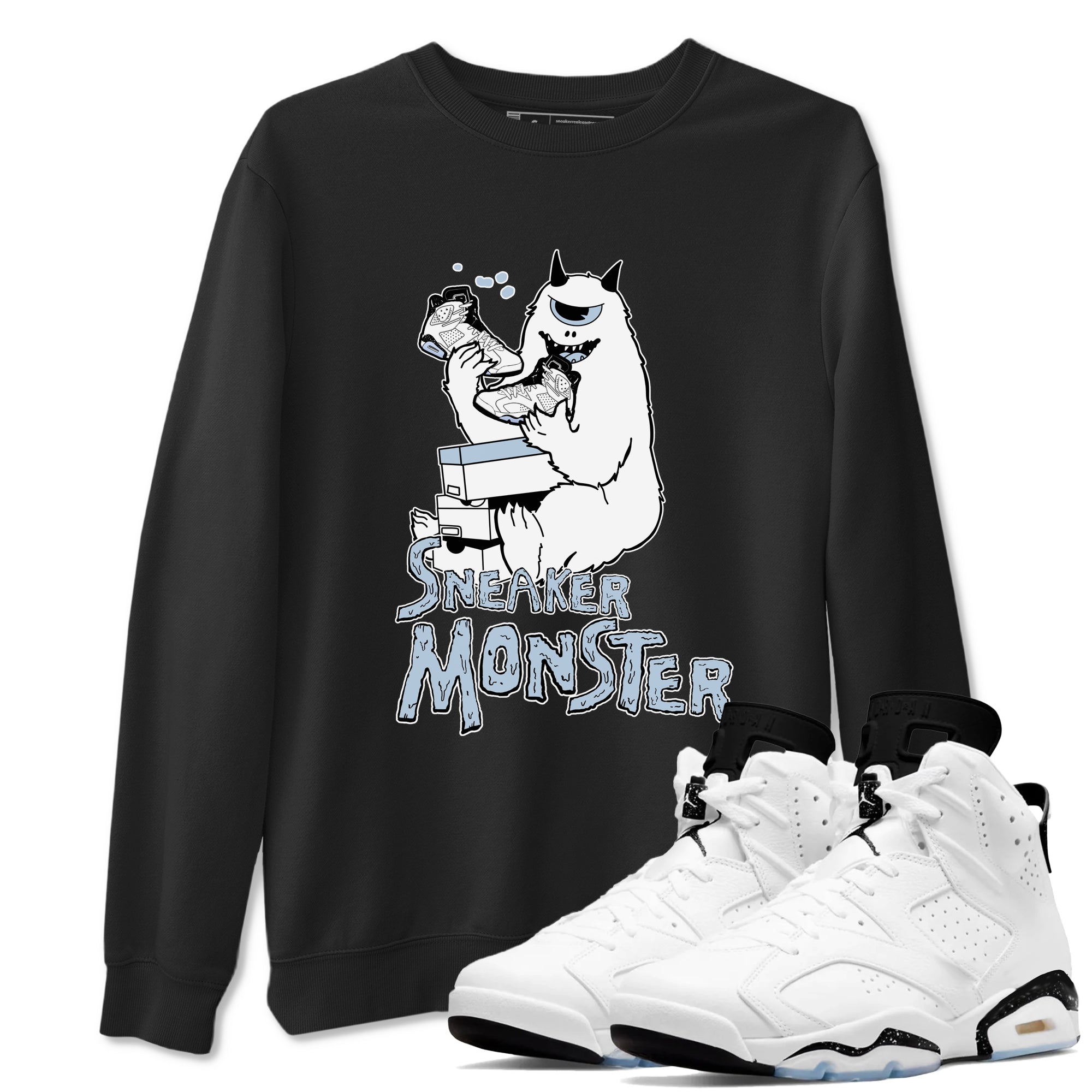 Air Jordan 6 Reverse Cookies shirts to match jordans Sneaker Monster sneaker match tees Air Jordan 6 Reverse Cookies Drip Gear Zone unisex cotton Black 1 crew neck shirt