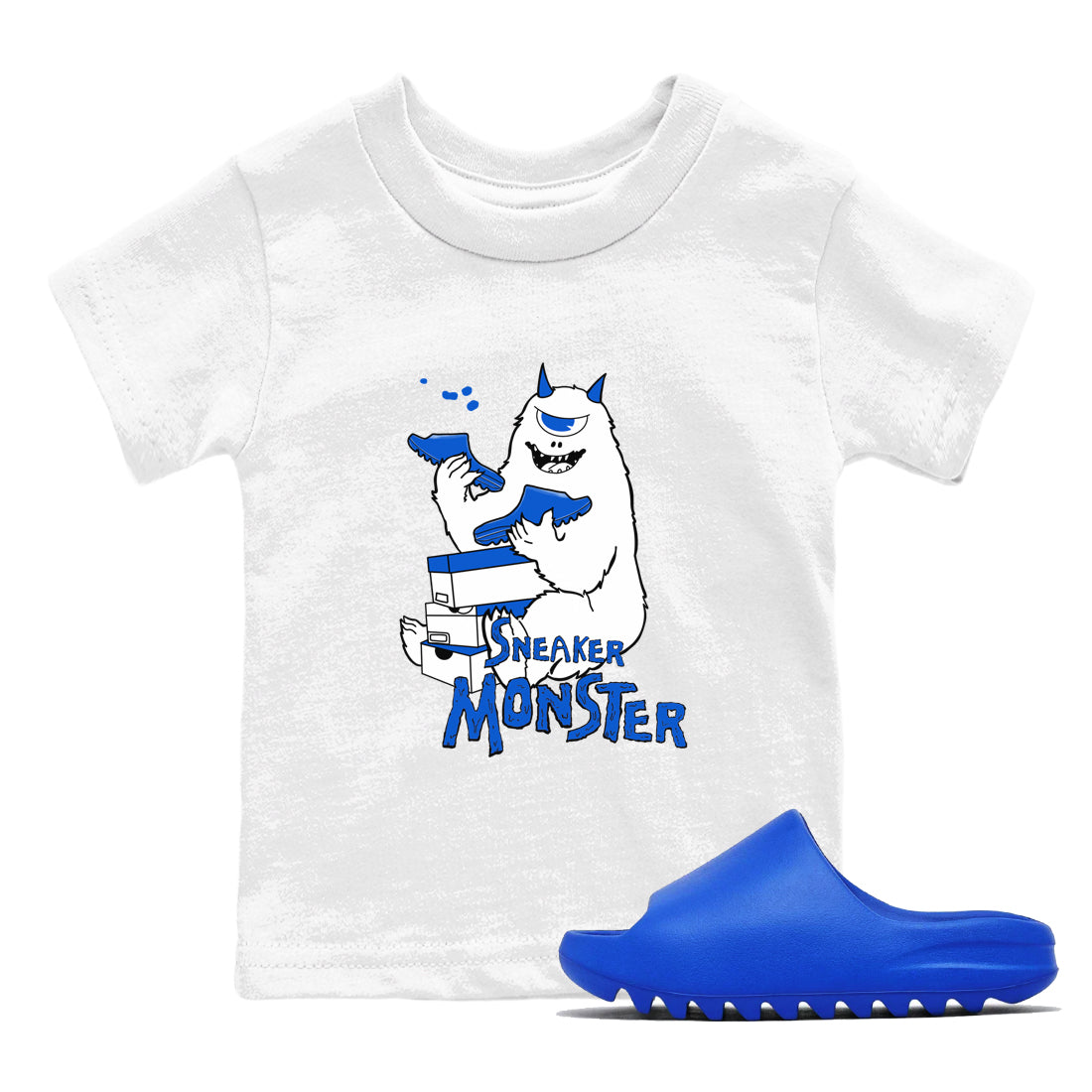 Yeezy Slide Azure shirts to match jordans Sneaker Monster sneaker match tees Yeezy Slide Azure Drip Gear Zone streetwear brand Baby and Youth White 1 cotton tee