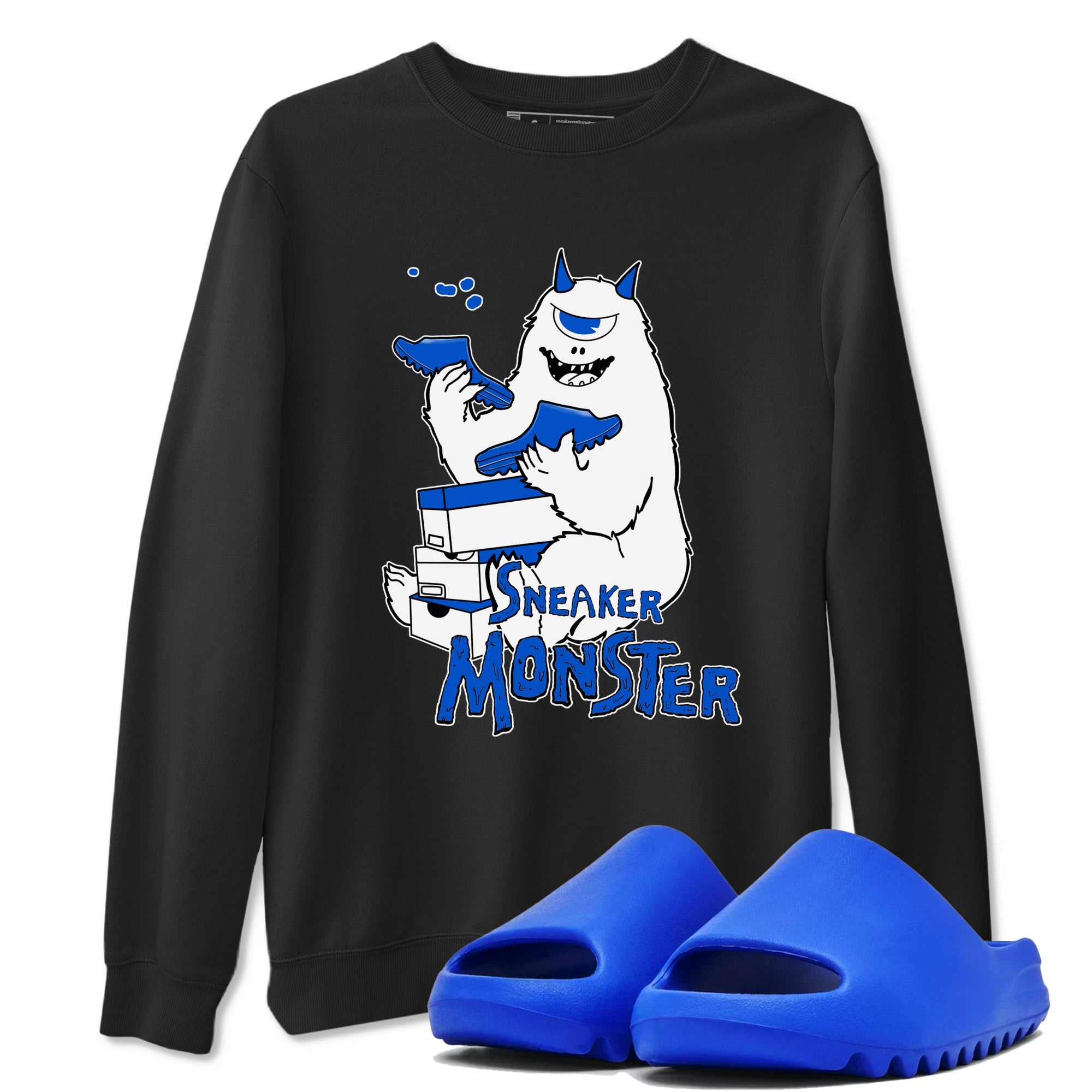 Yeezy Slide Azure shirts to match jordans Sneaker Monster sneaker match tees Yeezy Slide Azure Drip Gear Zone streetwear brand Black 1 unisex cotton tee