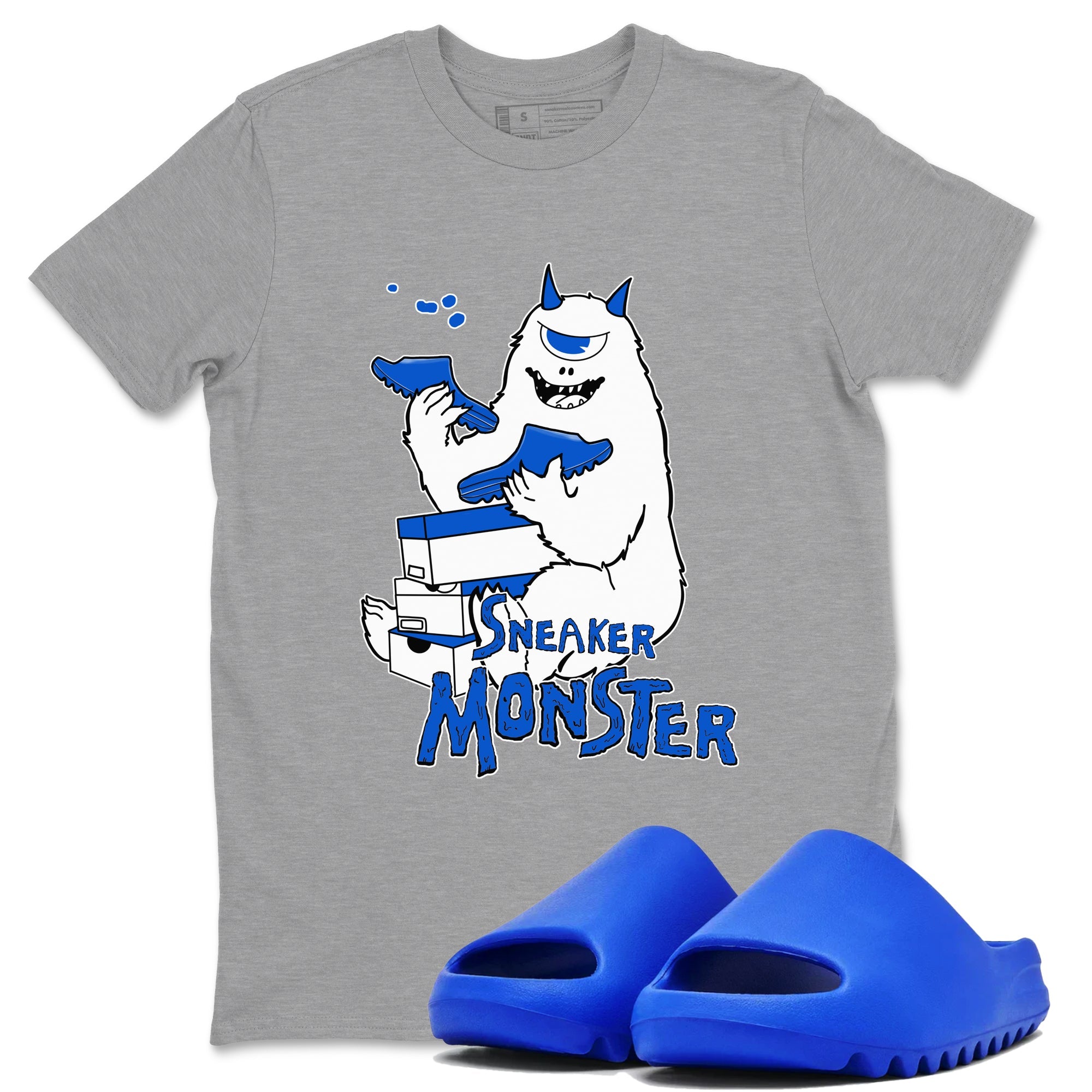 Yeezy Slide Azure shirts to match jordans Sneaker Monster sneaker match tees Yeezy Slide Azure Drip Gear Zone streetwear brand Heather Grey 1 unisex cotton tee