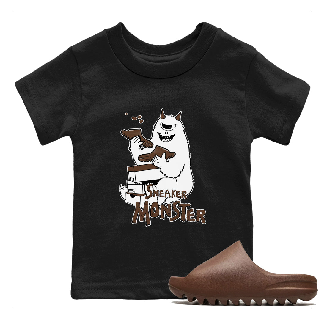 Yeezy Slide Flax shirts to match jordans Sneaker Monster sneaker match tees Yeezy Slide Flax Drip Gear Zone streetwear brand Baby and Youth Black 1 cotton tee