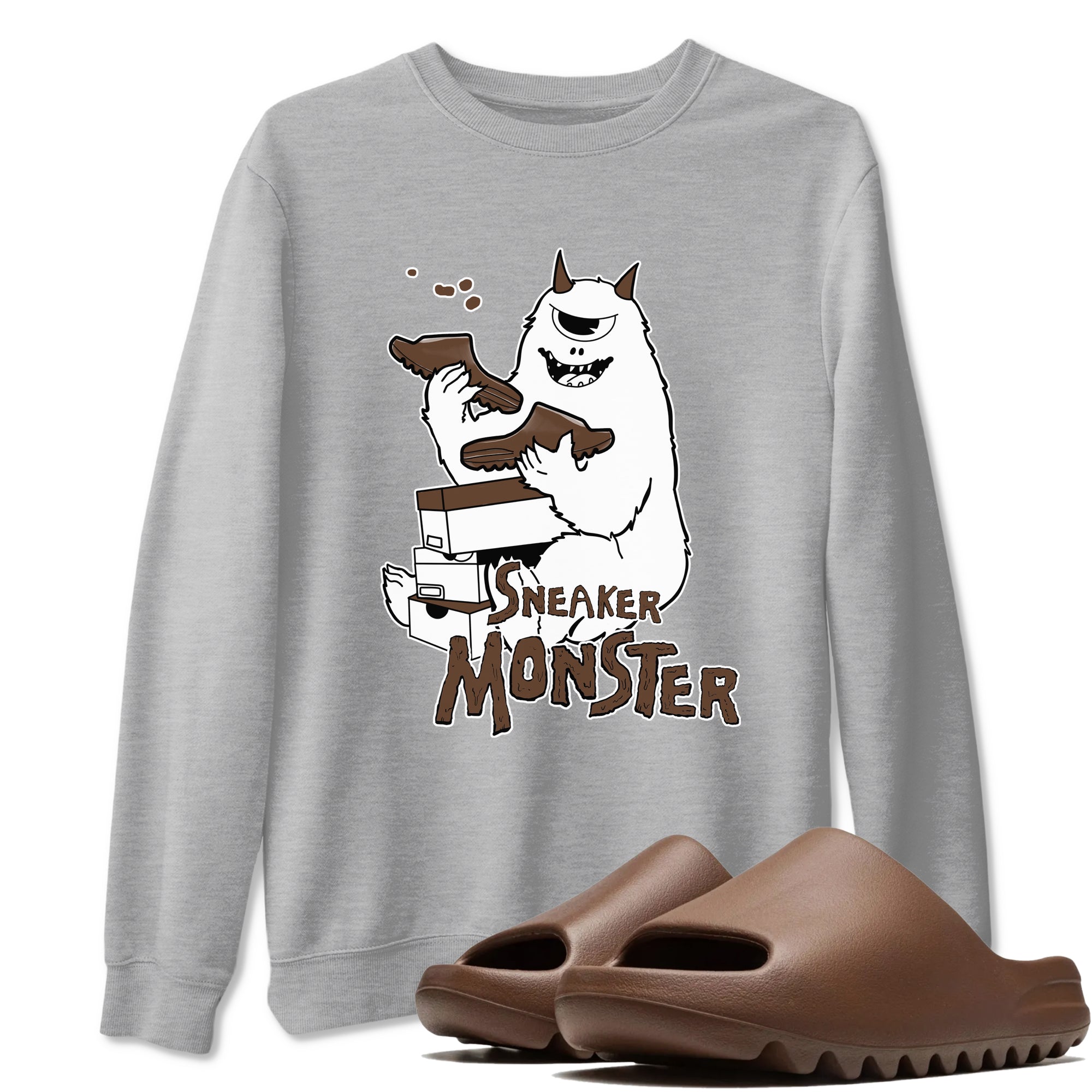 Yeezy Slide Flax shirts to match jordans Sneaker Monster sneaker match tees Yeezy Slide Flax Drip Gear Zone streetwear brand Heather Grey 1 unisex cotton tee