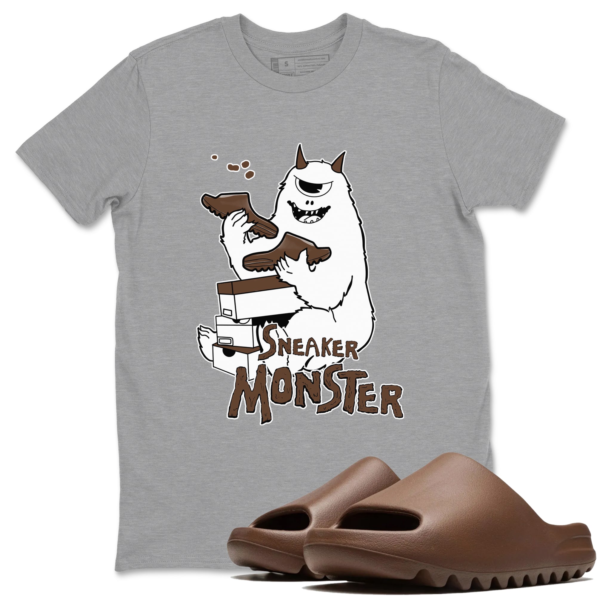 Yeezy Slide Flax shirts to match jordans Sneaker Monster sneaker match tees Yeezy Slide Flax Drip Gear Zone streetwear brand Heather Grey 1 unisex cotton tee