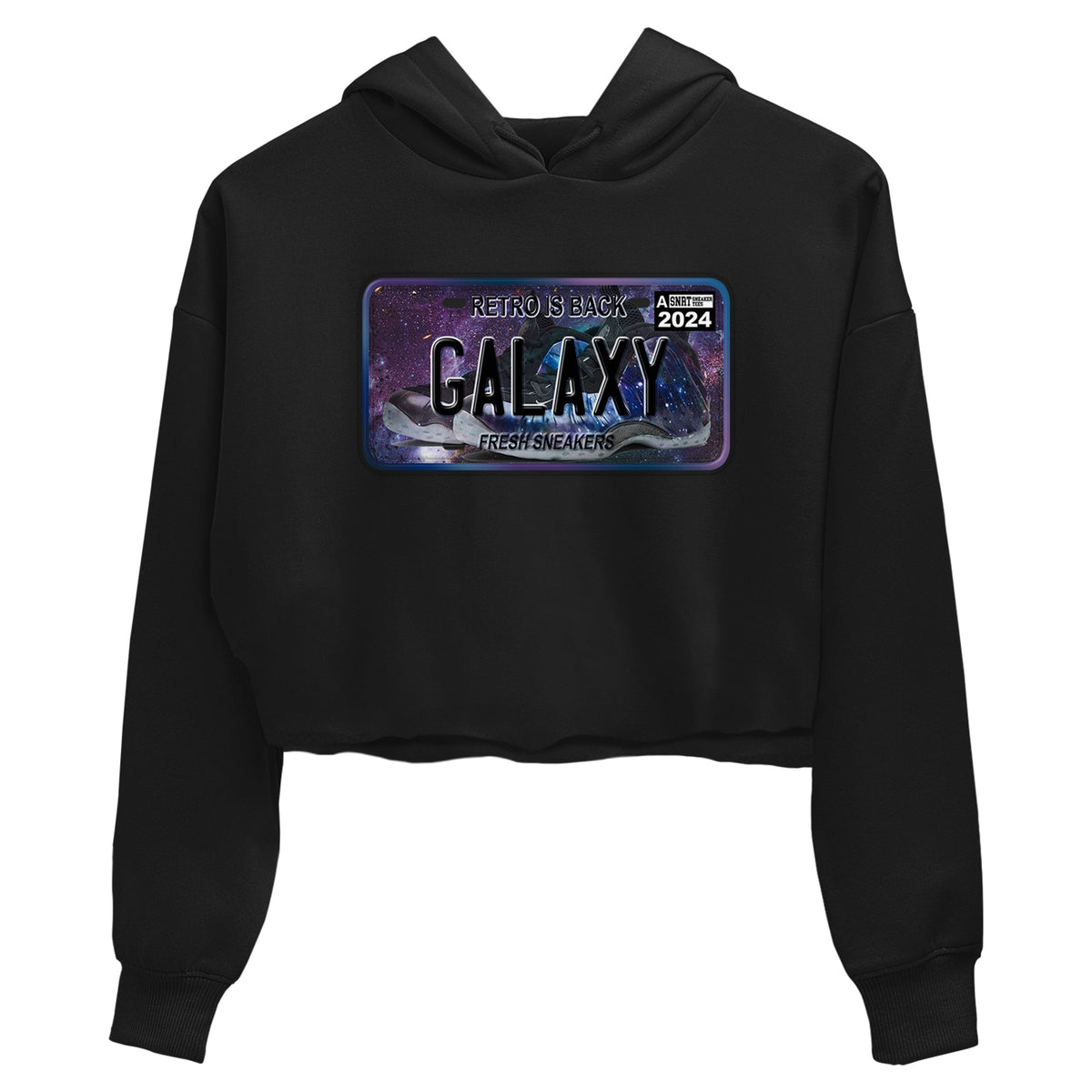 Air Foamposite One Galaxy shirts to match jordans Sneaker Plate sneaker match tees Air Foamposite One Galaxy Drip Gear Zone unisex cotton Black 2 Crop Shirts