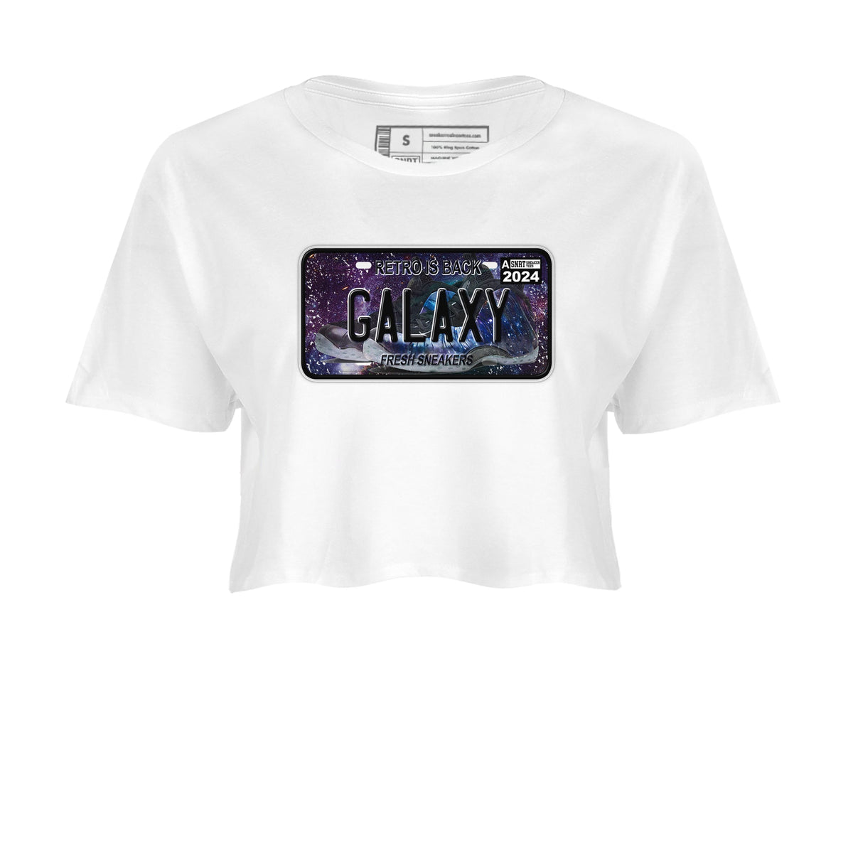 Air Foamposite One Galaxy shirts to match jordans Sneaker Plate sneaker match tees Air Foamposite One Galaxy Drip Gear Zone unisex cotton White 2 Crop Shirts
