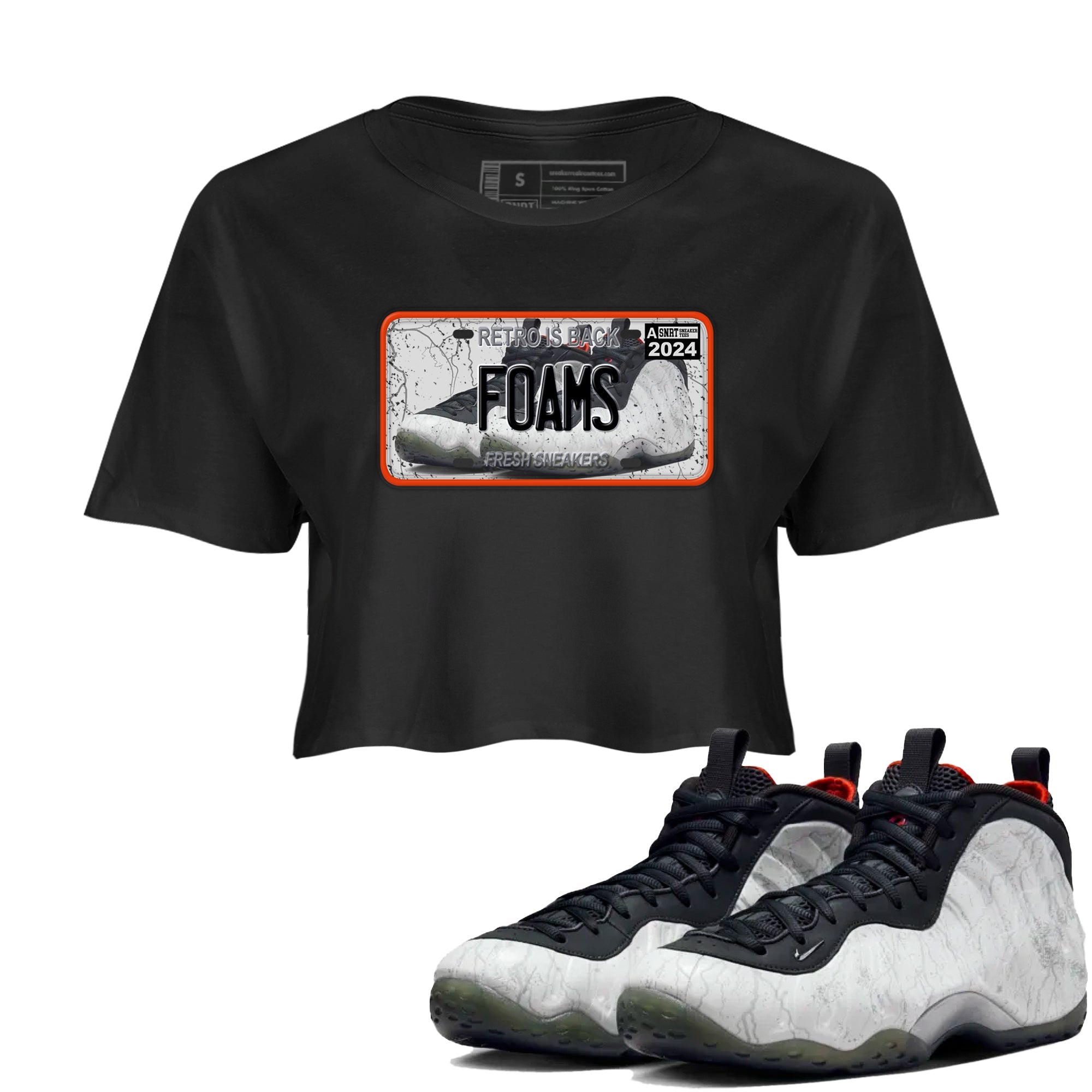 Foams One Jin shirts to match jordans Sneaker Plate sneaker match tees Air Foamposite One Jin match shoes to clothes Drip Gear Zone unisex cotton Black 1 crop tee